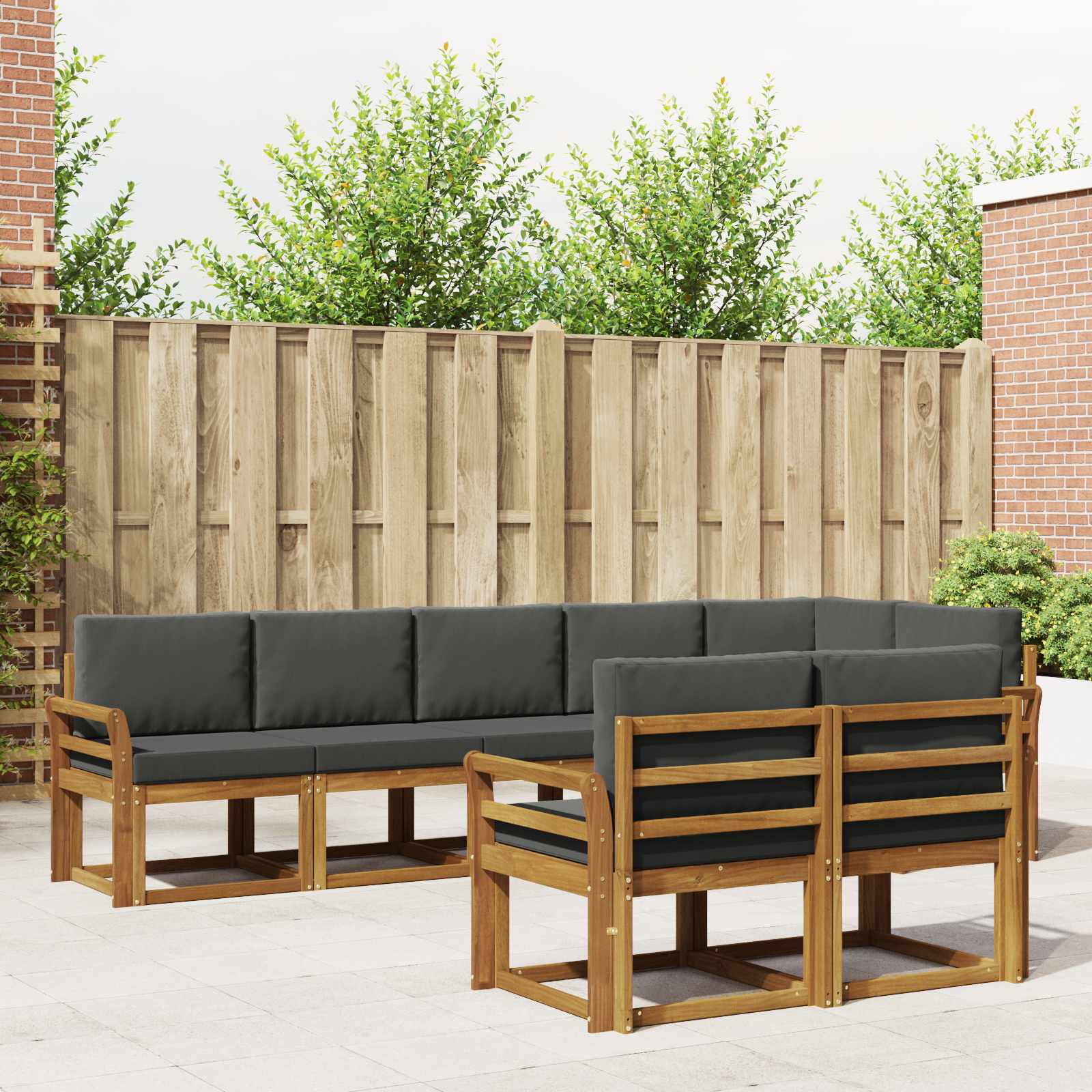 Ensemble de canapés d'extérieur 8 pcs Naturel et Anthracite - XIOS