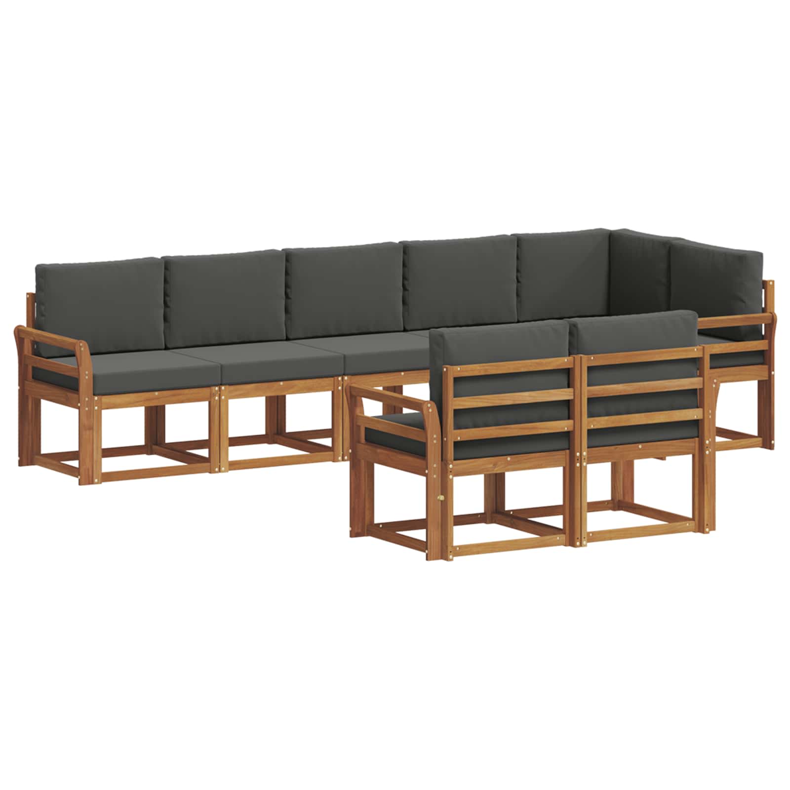 Ensemble de canapés d'extérieur 8 pcs Naturel et Anthracite - XIOS