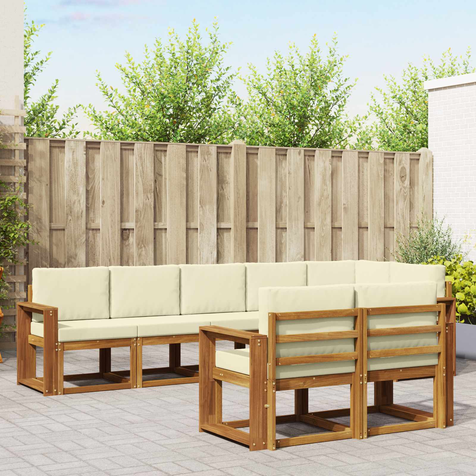 Ensemble de canapés d'extérieur 8 pcs Naturel et Crème - XIOS