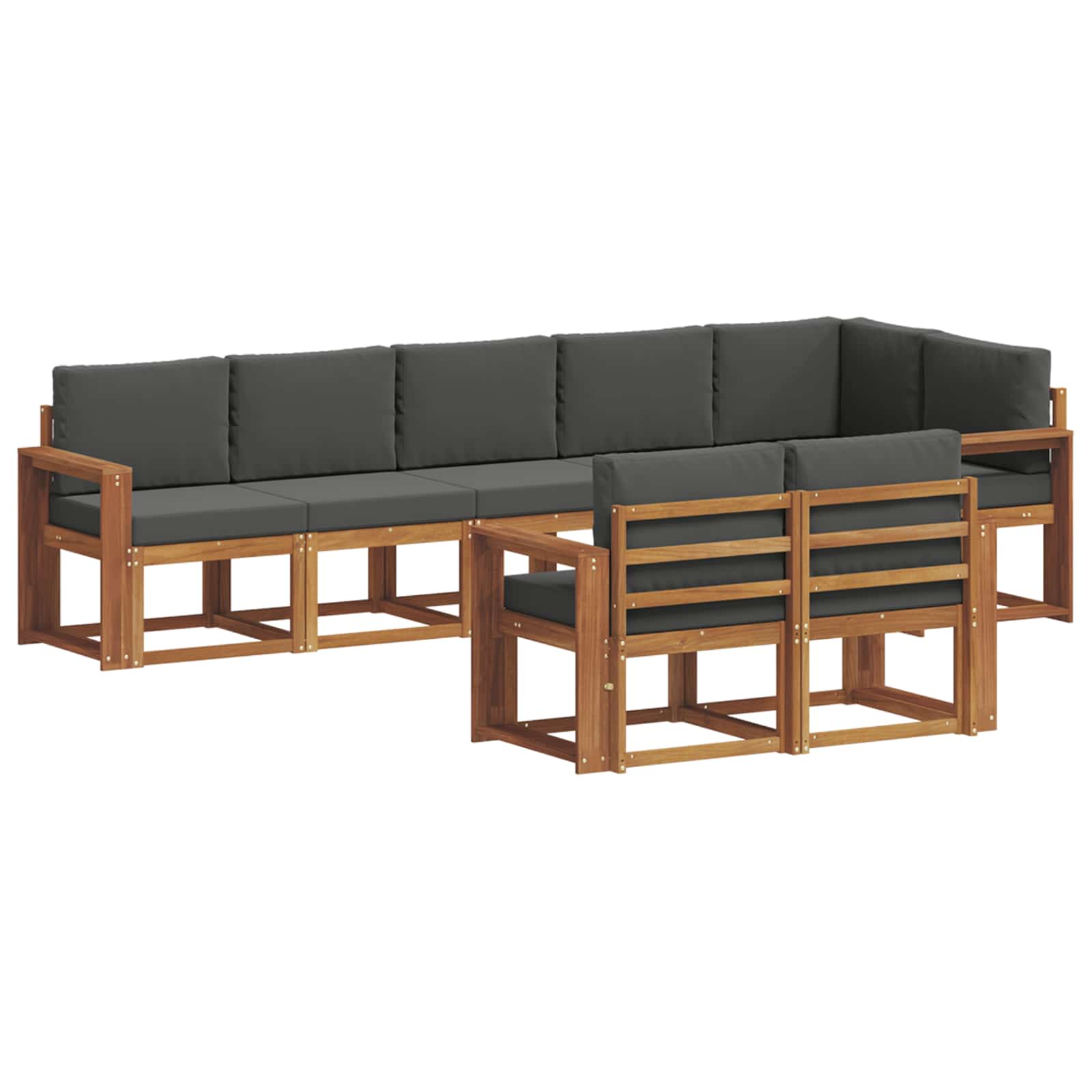 Ensemble de canapés d'extérieur 8 pcs Naturel et Anthracite - XIOS