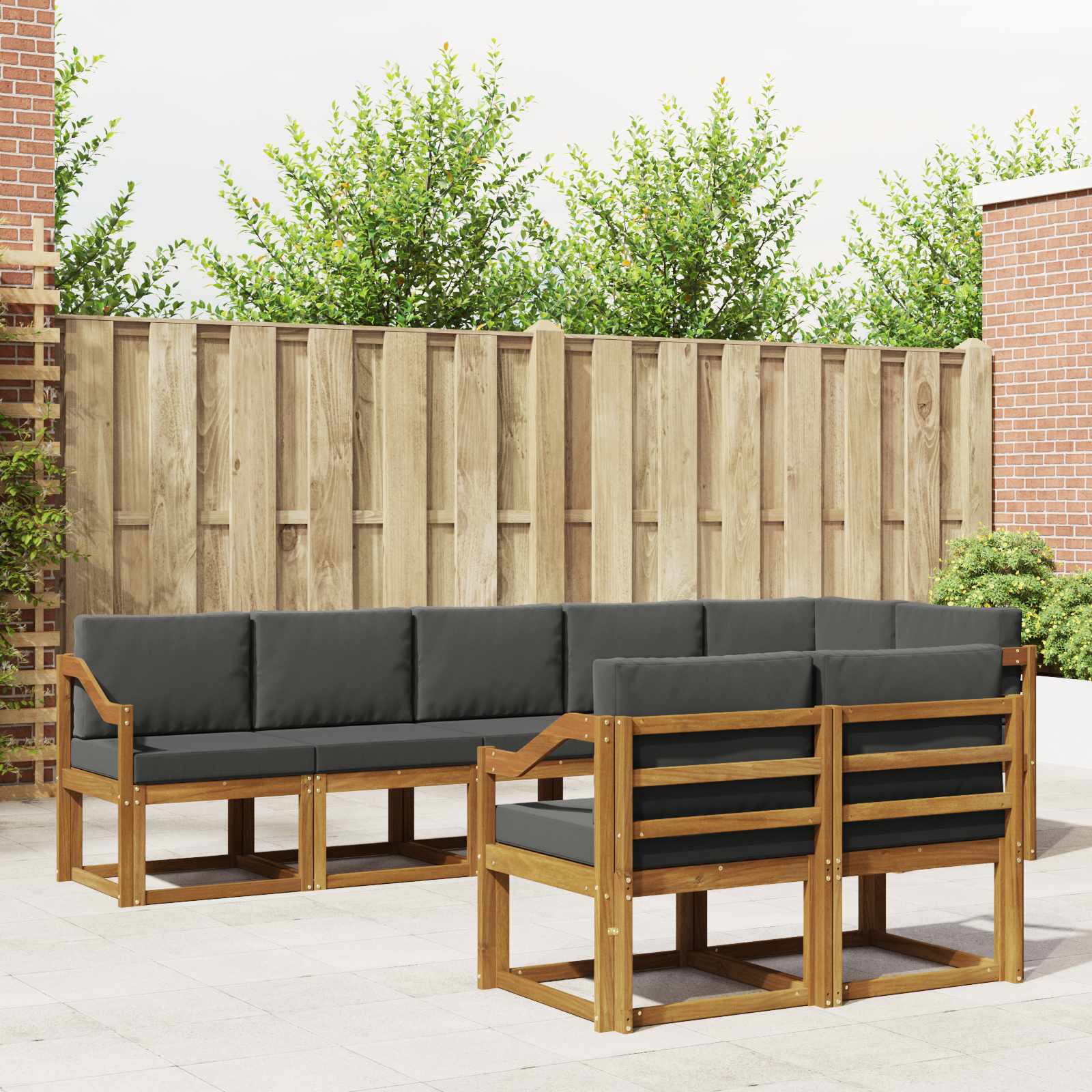 Ensemble de canapés d'extérieur 8 pcs Naturel et Anthracite - XIOS