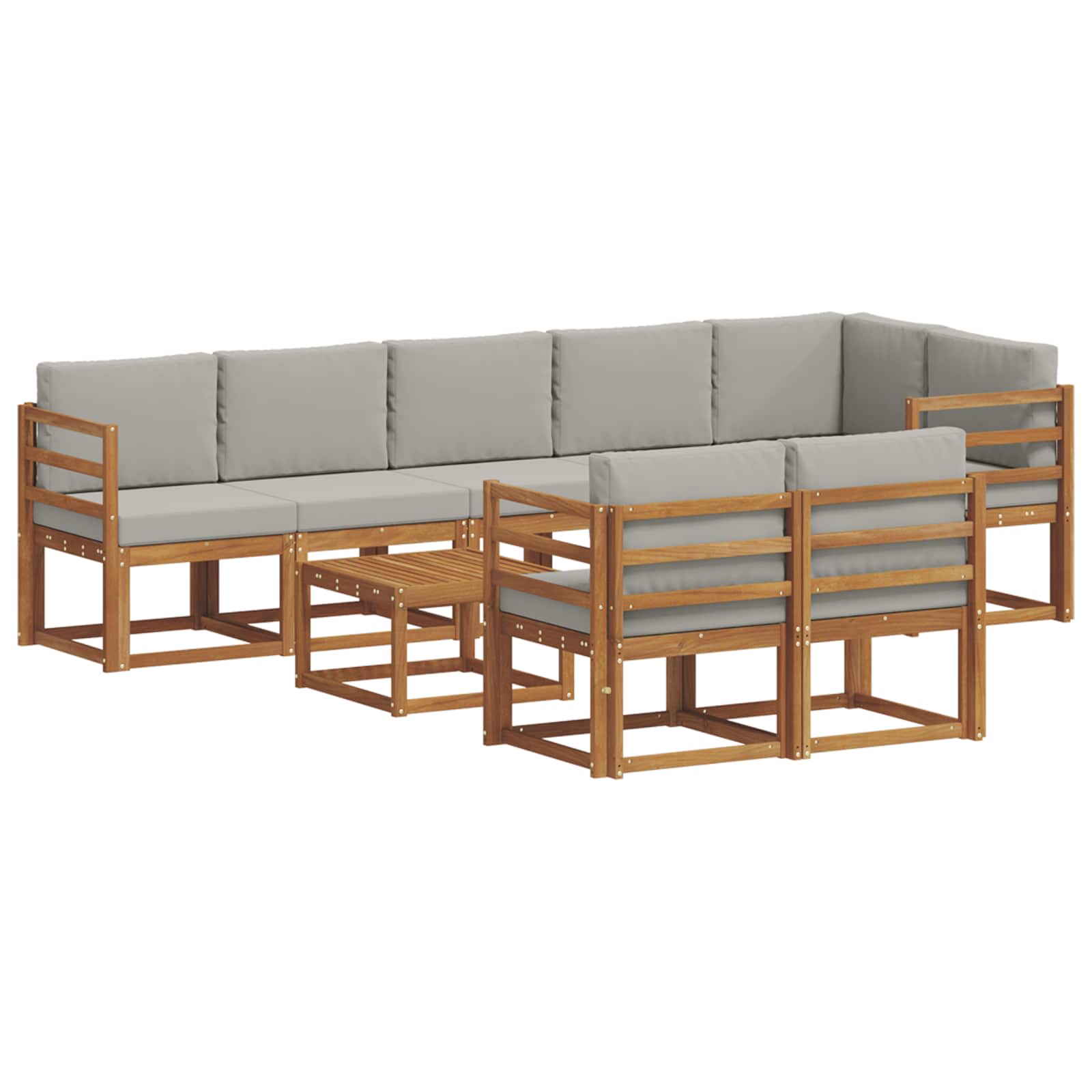 Ensemble de canapés d'extérieur 9 pcs Gris Naturel et Clair - XIOS
