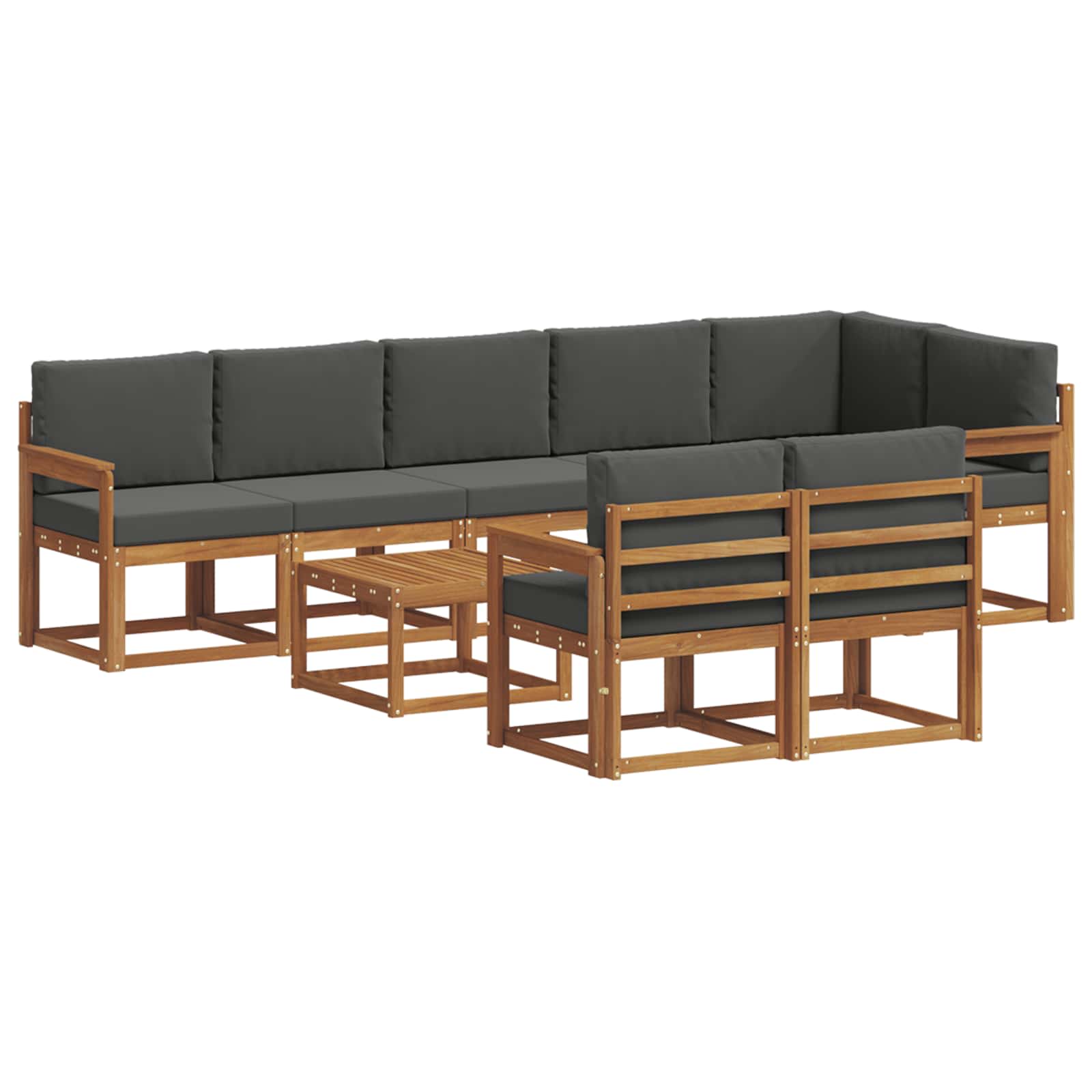 Ensemble de canapés d'extérieur 9 pcs Naturel et Anthracite - XIOS