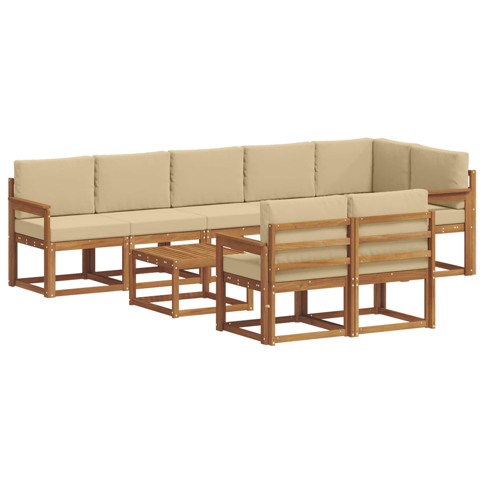 Ensemble de canapés d'extérieur 9 pcs Naturel et Beige - XIOS