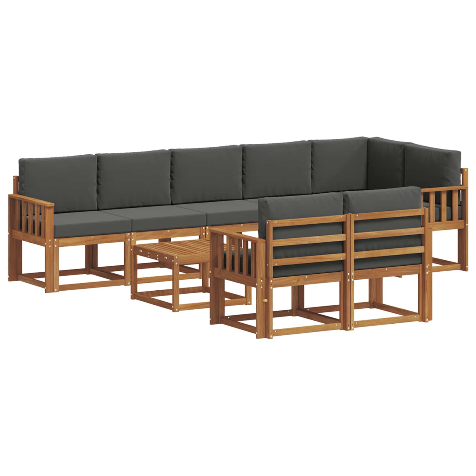 Ensemble de canapés d'extérieur 9 pcs Naturel et Anthracite - XIOS
