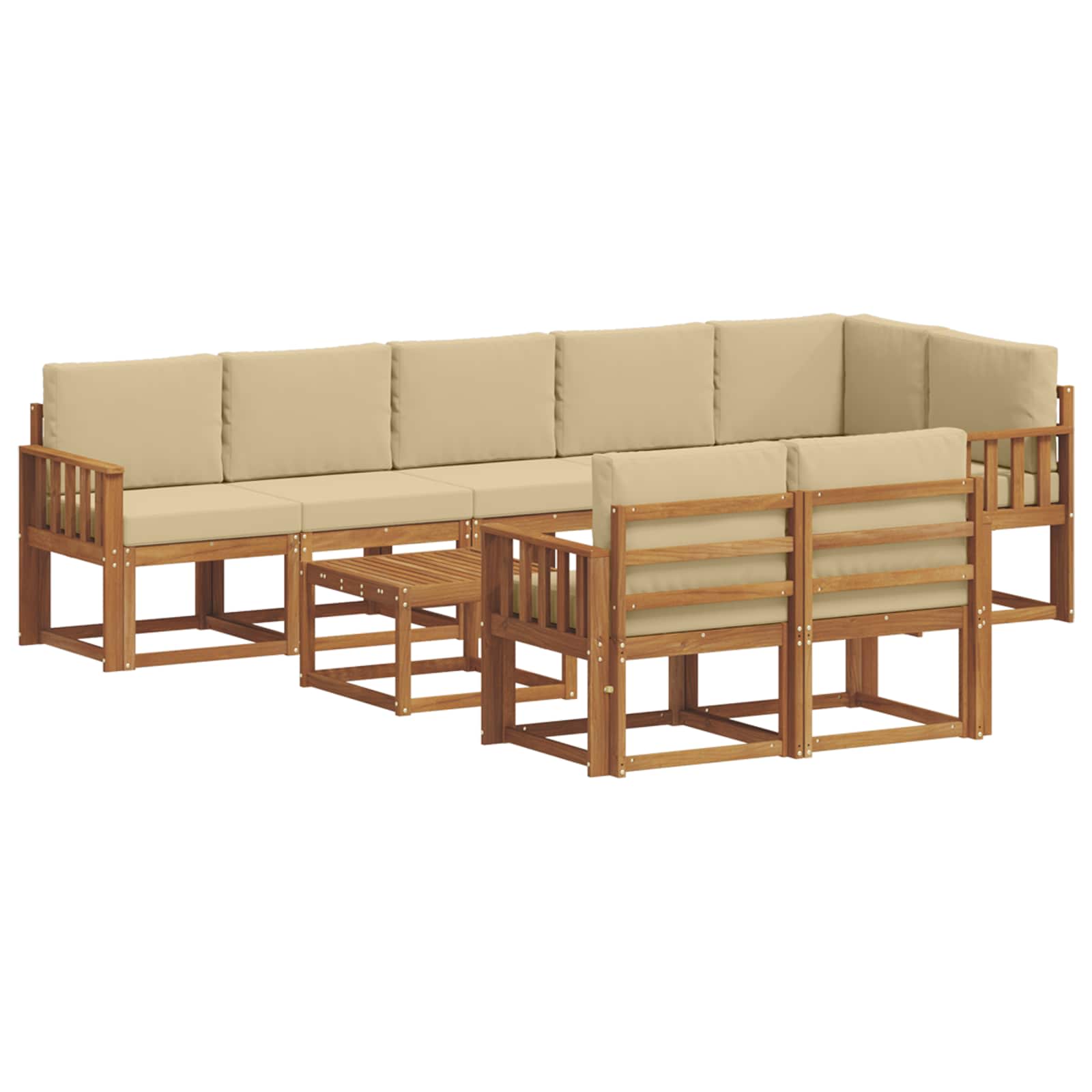 Ensemble de canapés d'extérieur 9 pcs Naturel et Beige - XIOS