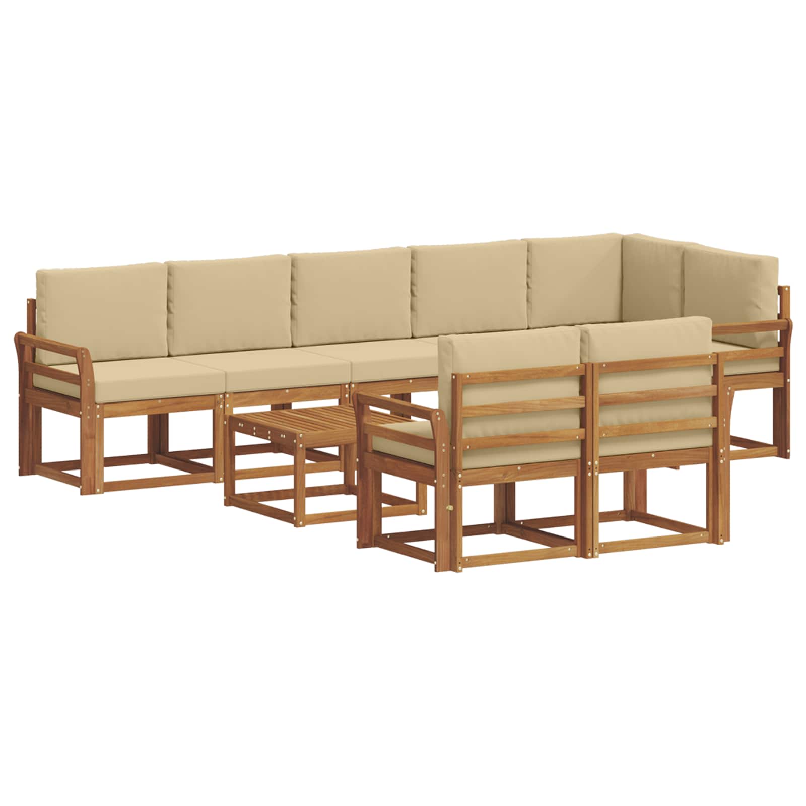 Ensemble de canapés d'extérieur 9 pcs Naturel et Beige - XIOS