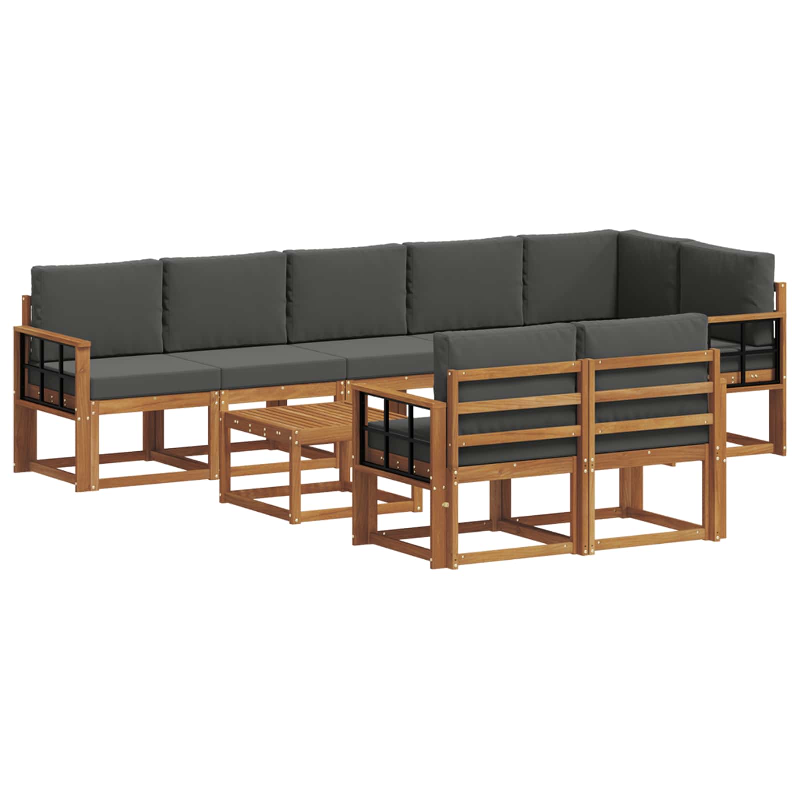 Ensemble de canapés d'extérieur 9 pcs Naturel et Anthracite - XIOS