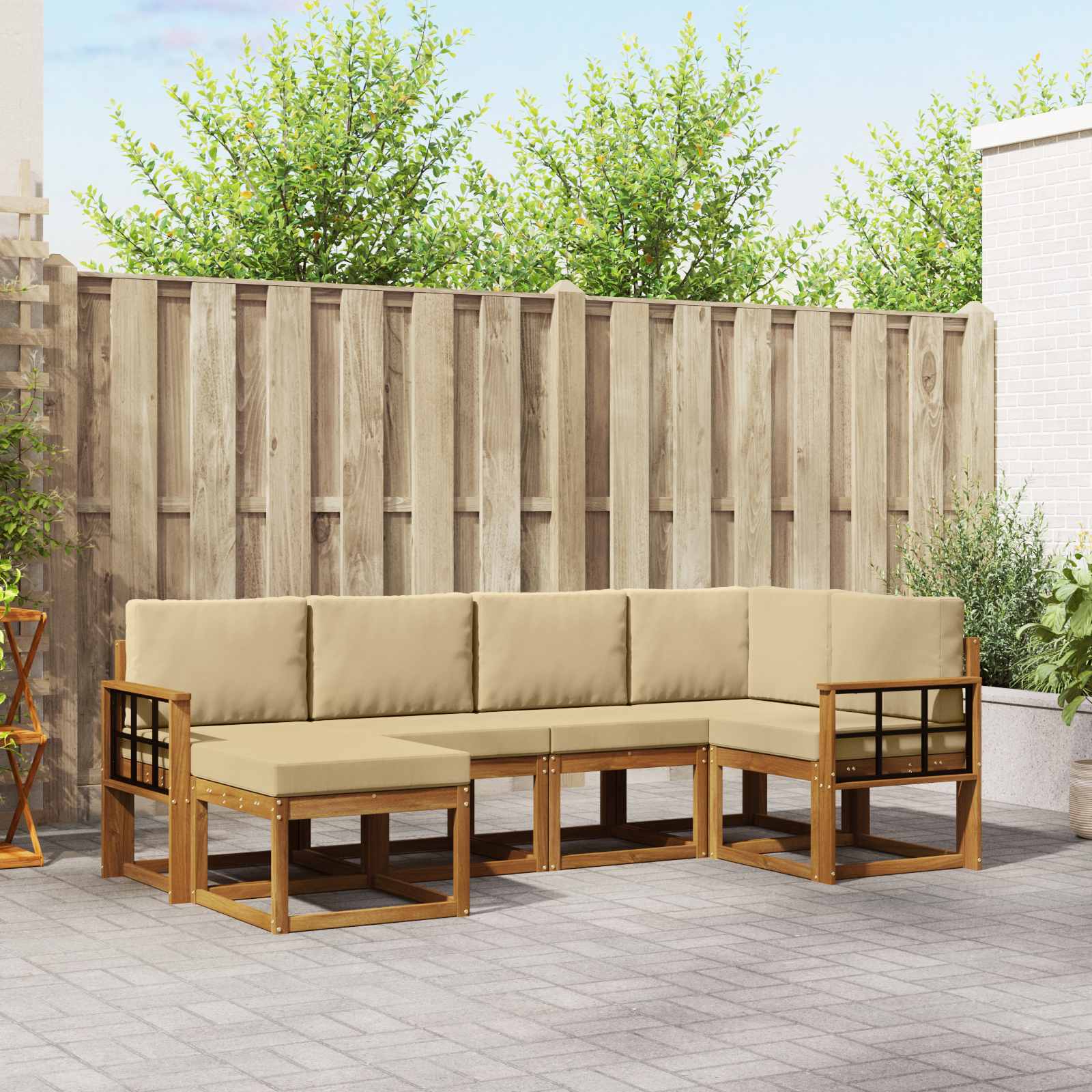 Ensemble de canapés d'extérieur 6 pcs Naturel et Beige - XIOS