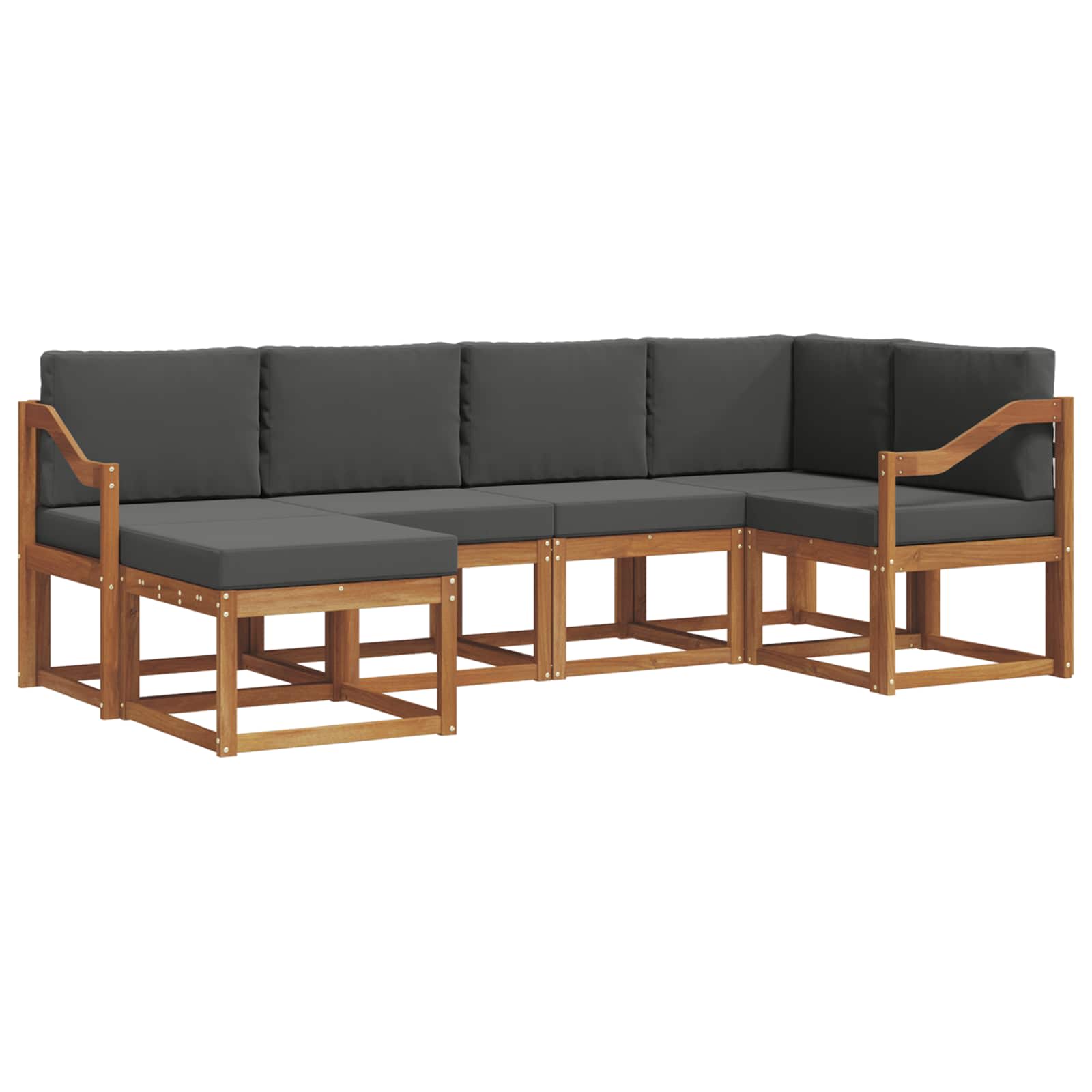 Ensemble de canapés d'extérieur 6 pc Naturel et Anthracite - XIOS