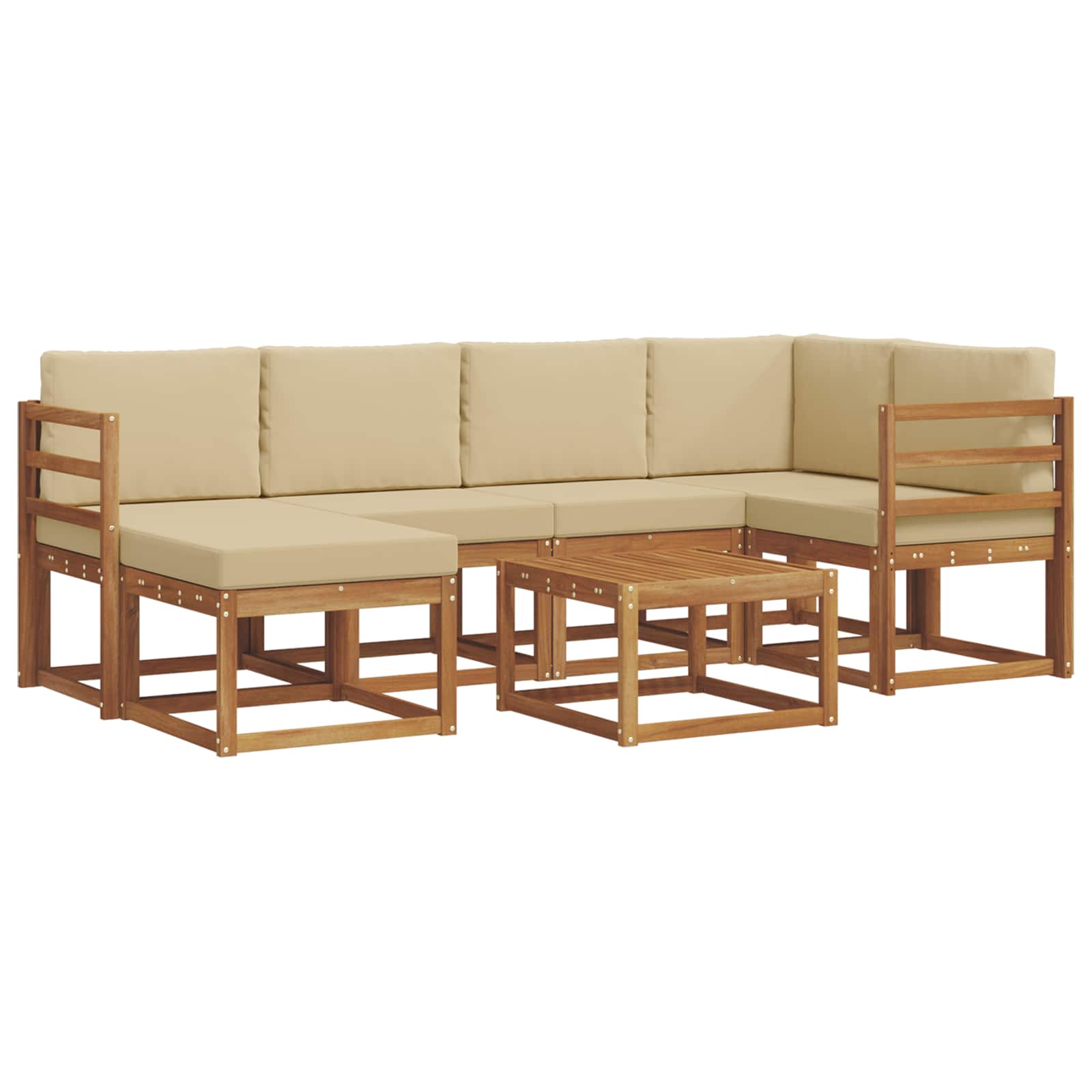 Ensemble de canapés d'extérieur 7 pcs Naturel et Beige - XIOS