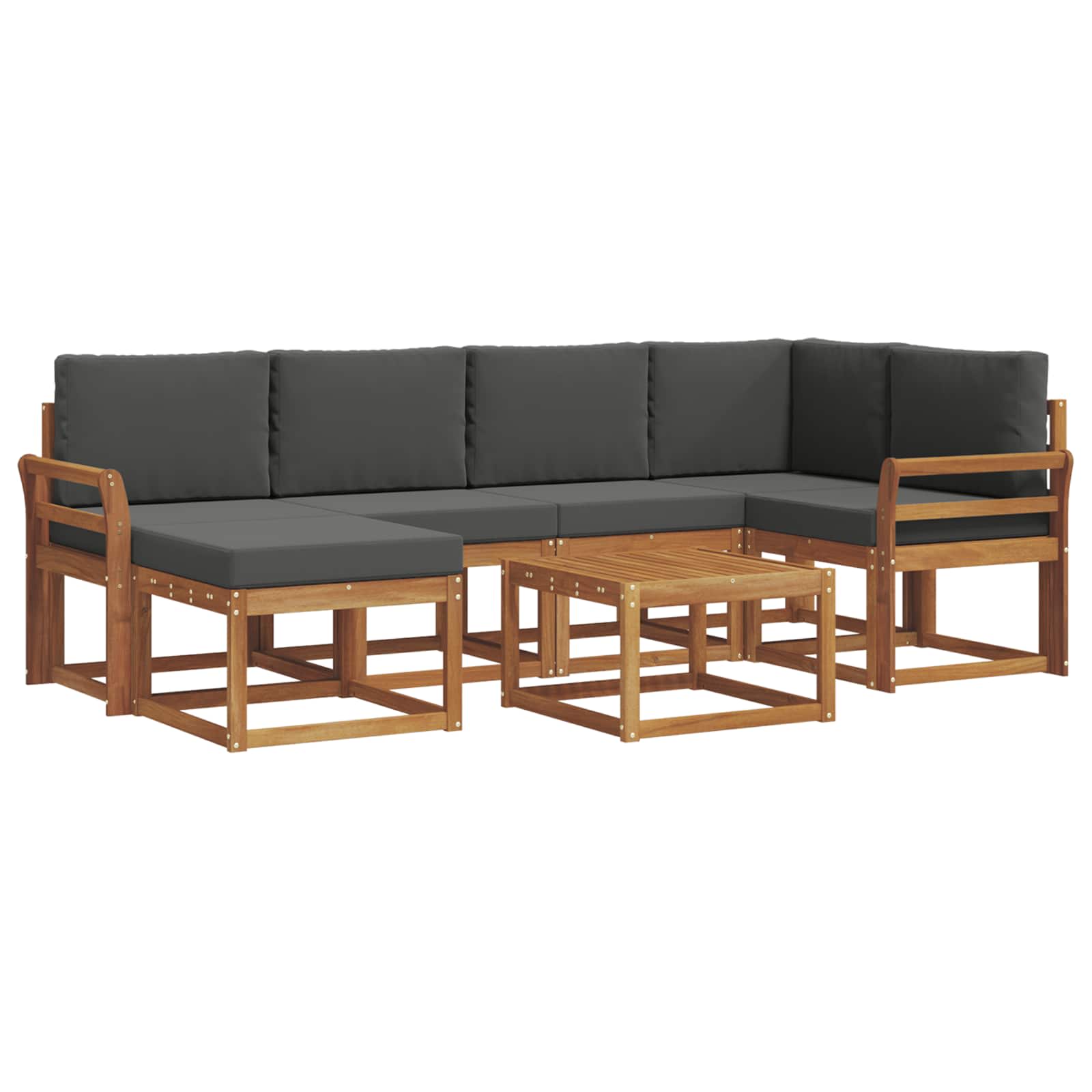 Ensemble de canapés d'extérieur 7 pcs Naturel et Anthracite - XIOS