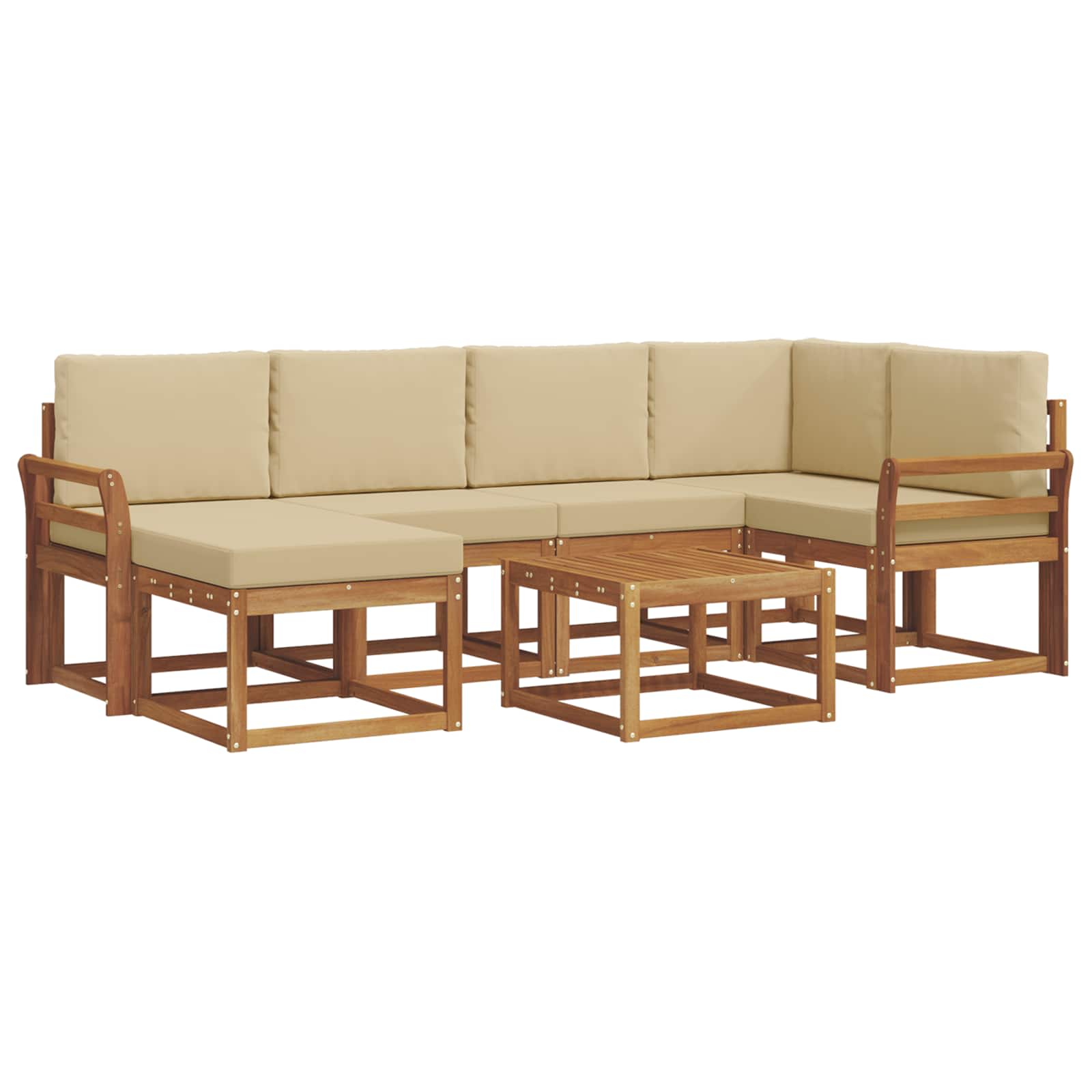 Ensemble de canapés d'extérieur 7 pcs Naturel et Beige - XIOS