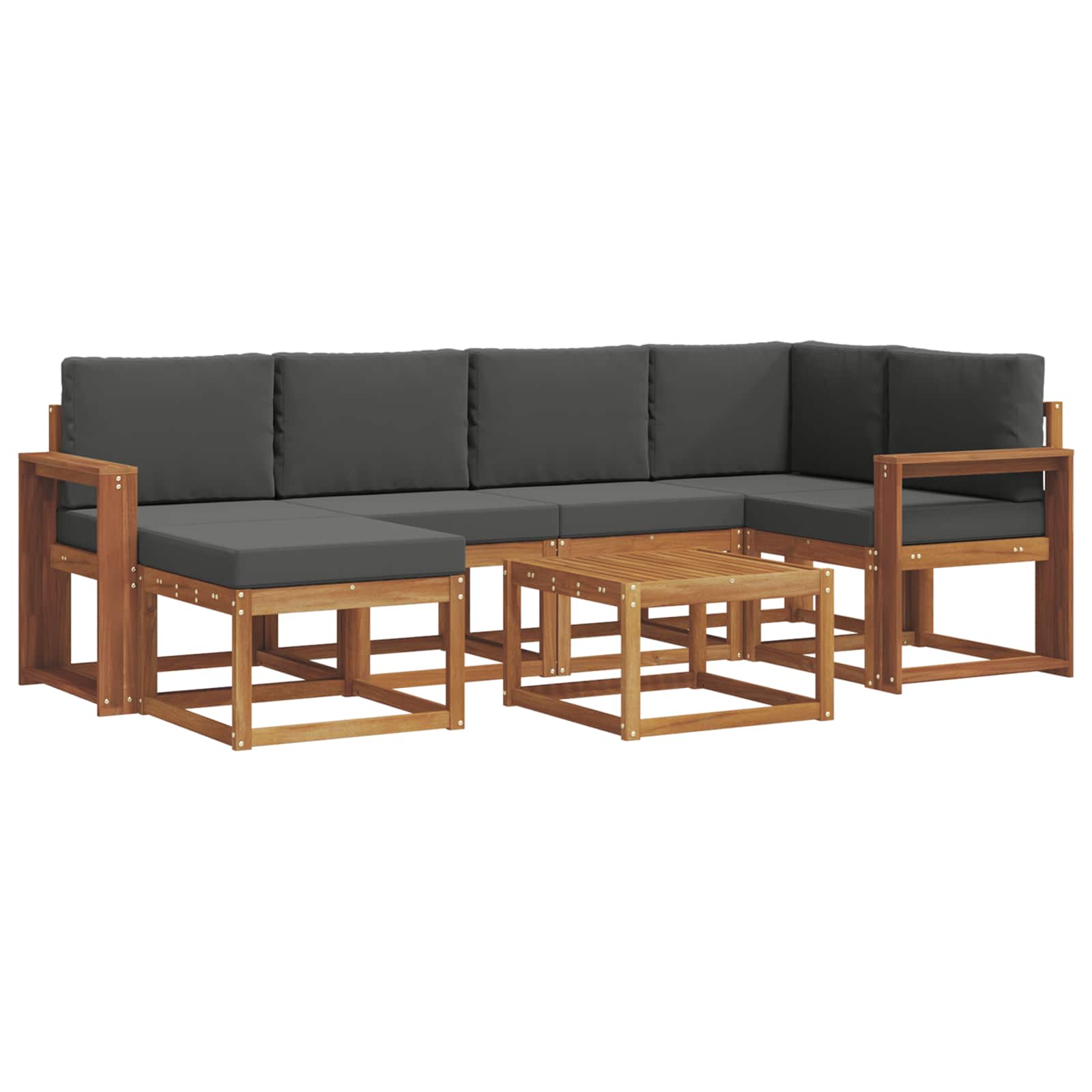Ensemble de canapés d'extérieur 7 pcs Naturel et Anthracite - XIOS