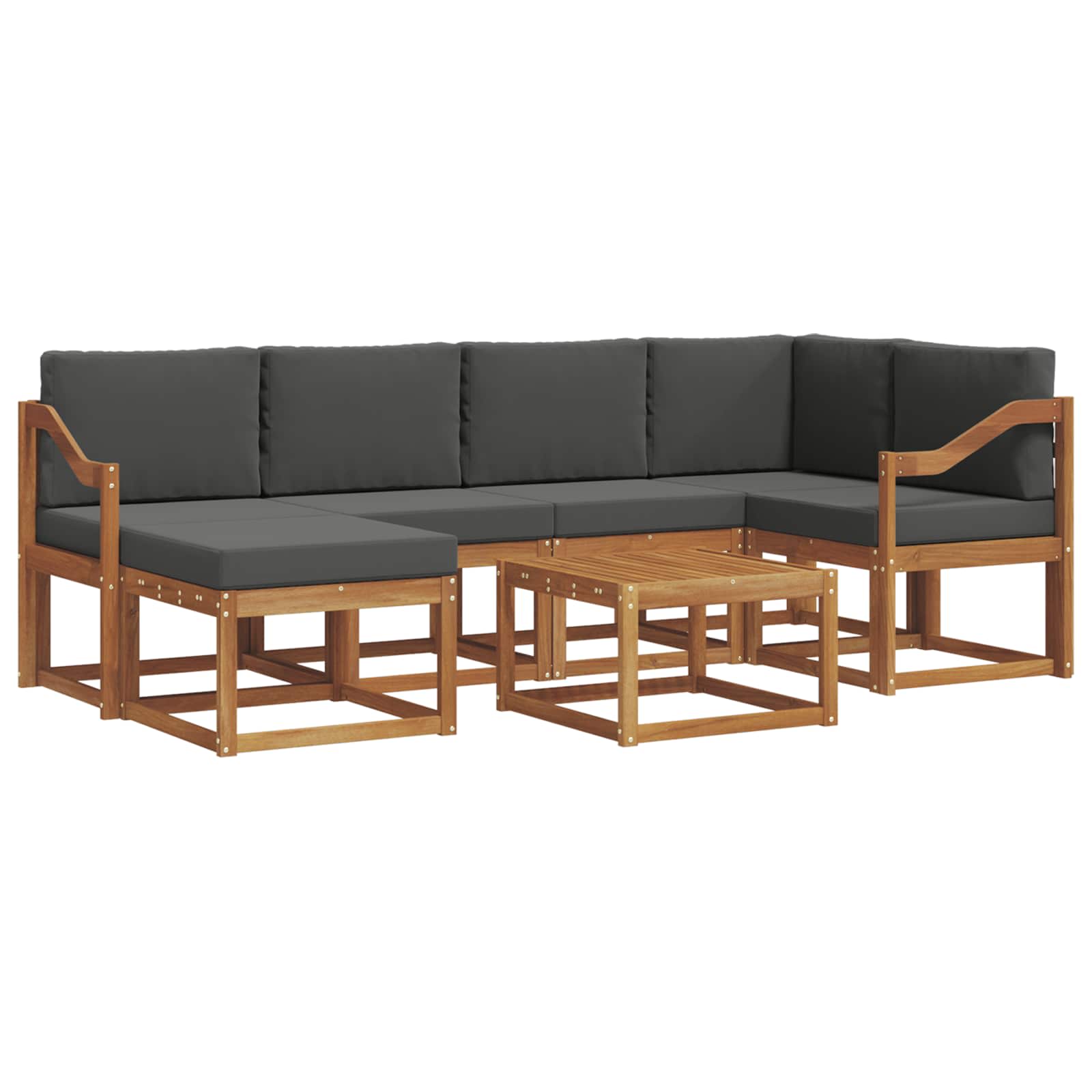 Ensemble de canapés d'extérieur 7 pcs Naturel et Anthracite - XIOS