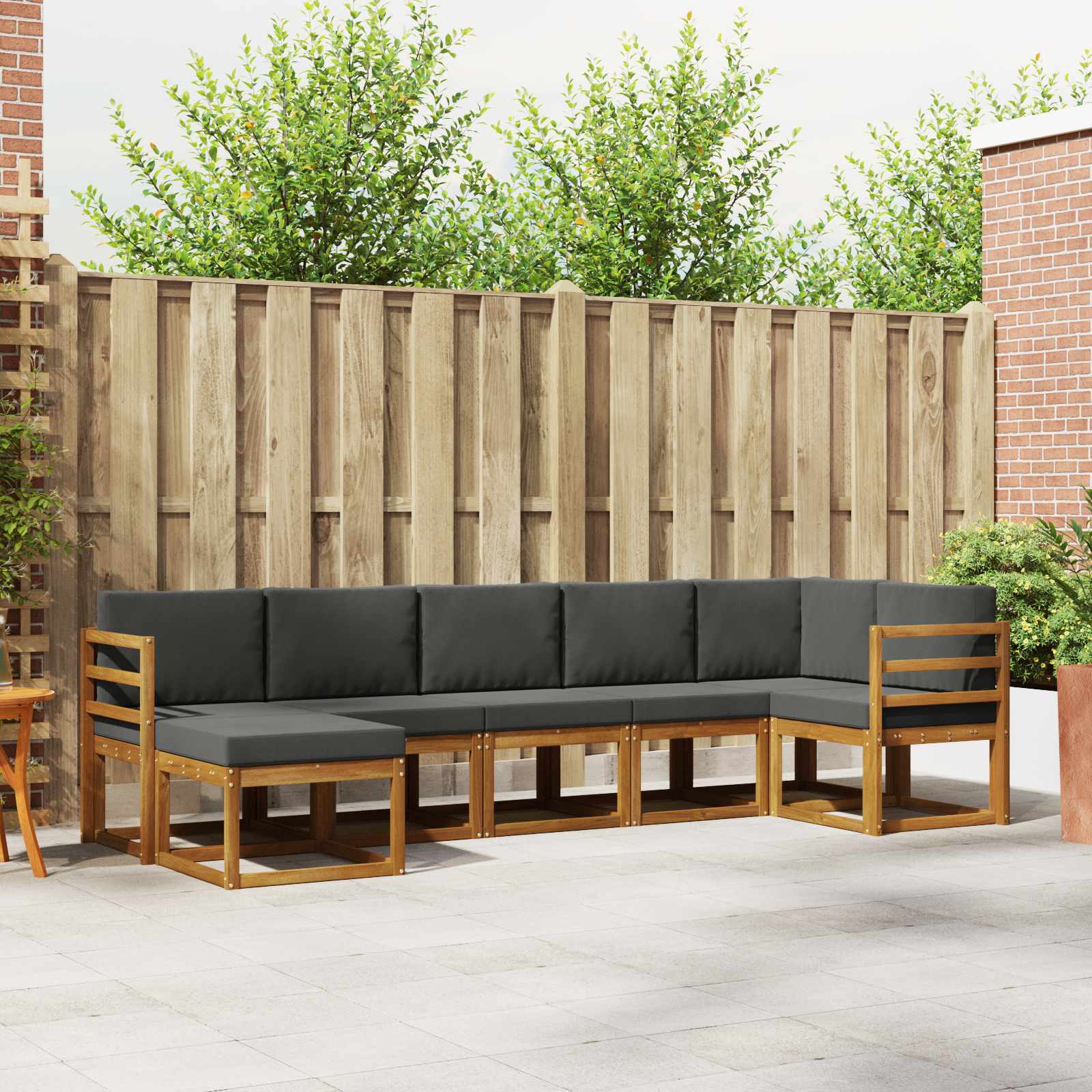 Ensemble de canapés d'extérieur 7 pc Naturel et Anthracite - XIOS