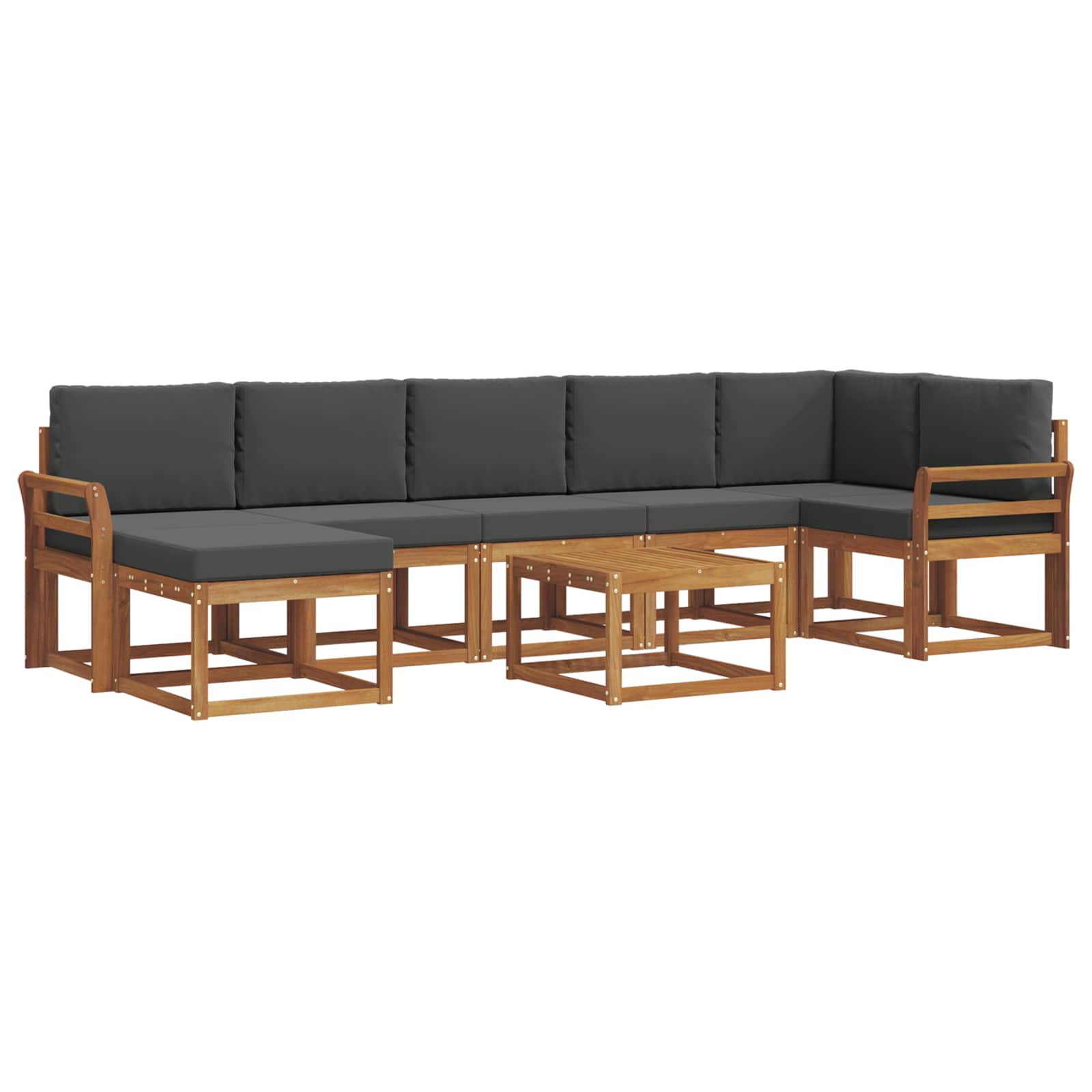 Ensemble de canapés d'extérieur 8 pcs Naturel et Anthracite - XIOS