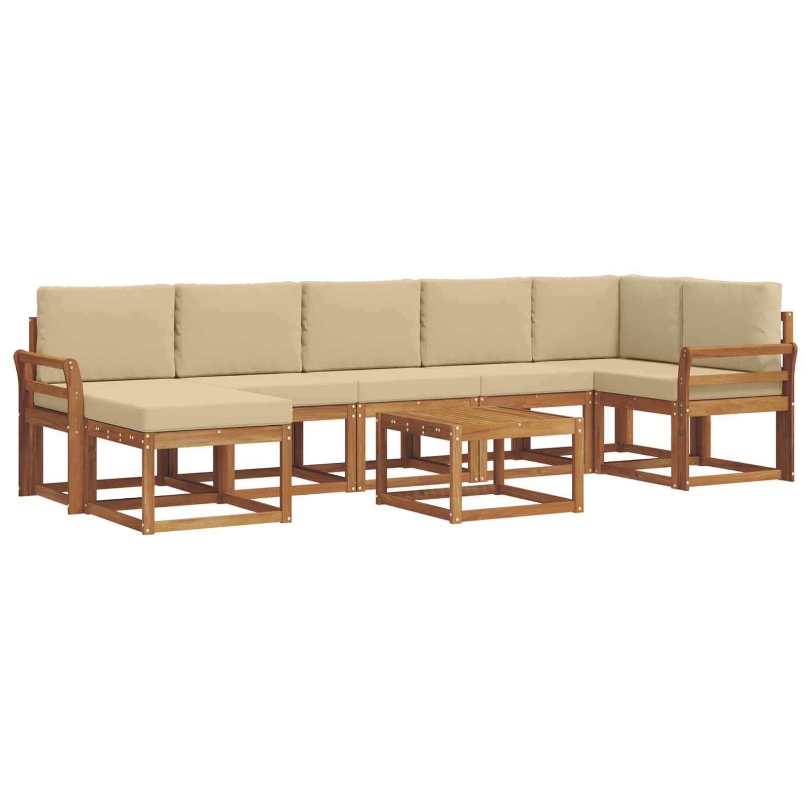 Ensemble de canapés d'extérieur 8 pcs Naturel et Beige - XIOS