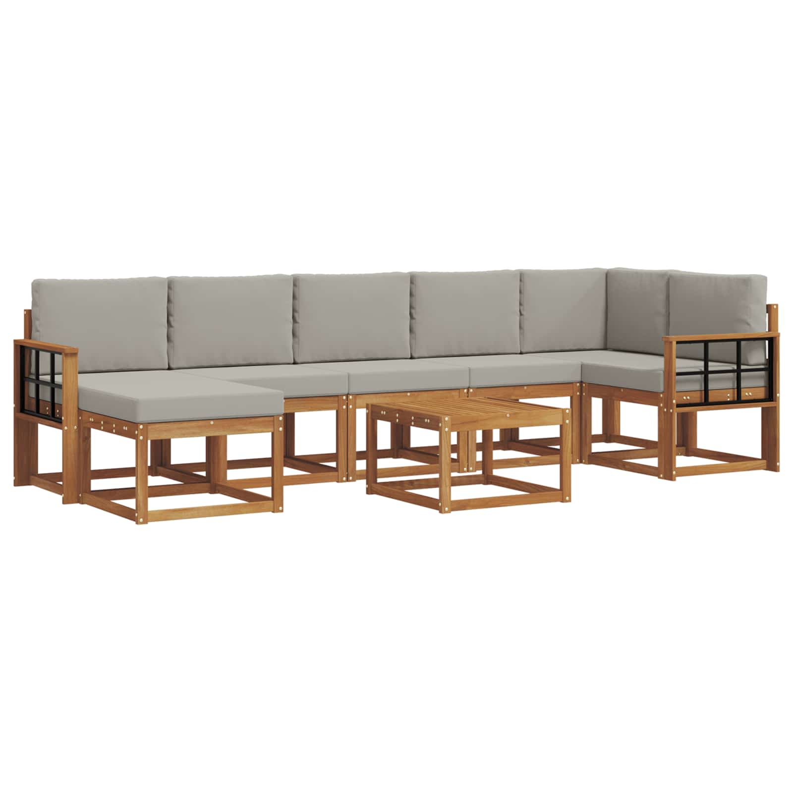 Ensemble de canapés d'extérieur 8 pcs Gris Naturel et Clair - XIOS