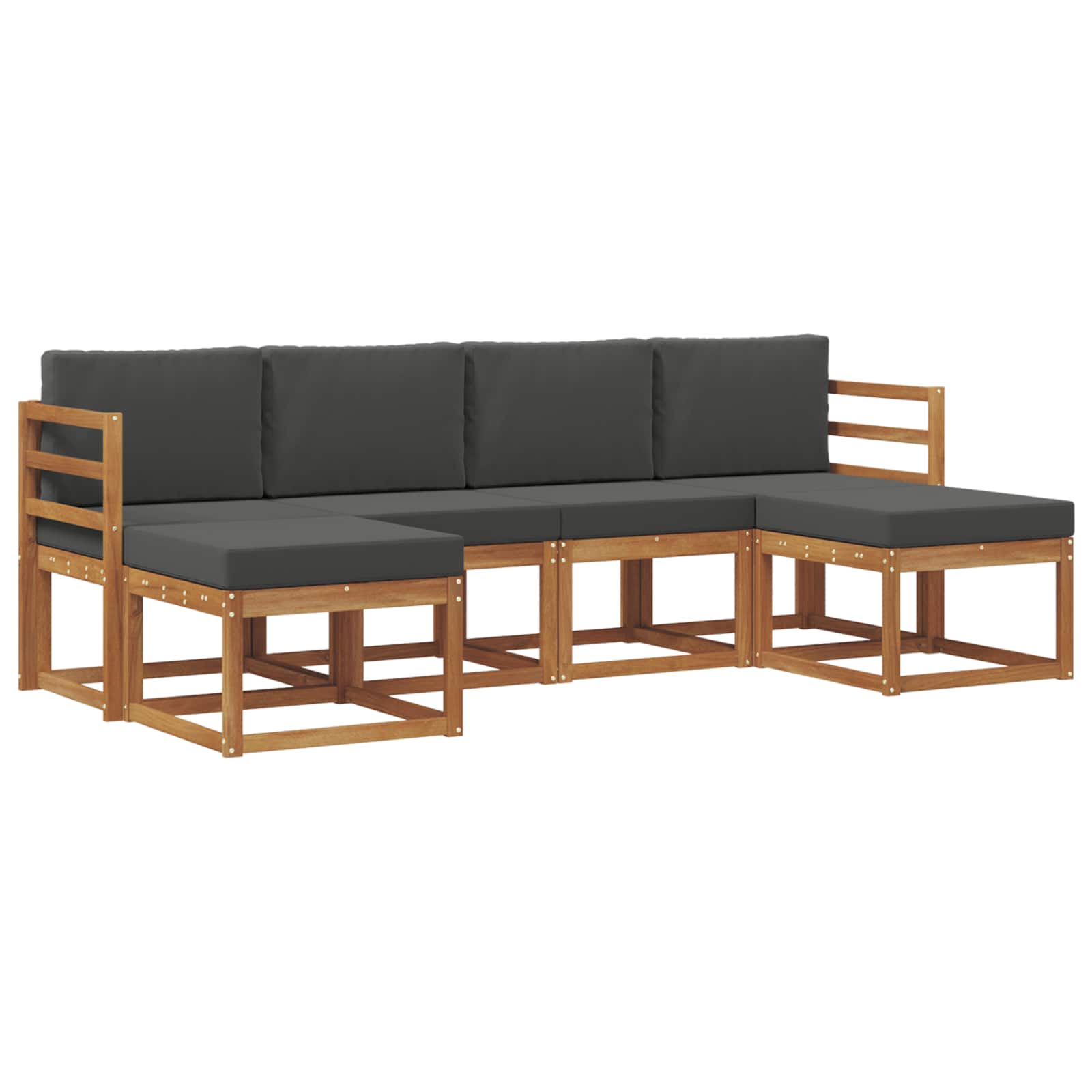 Ensemble de canapés d'extérieur 6 pcs Naturel et Anthracite - XIOS