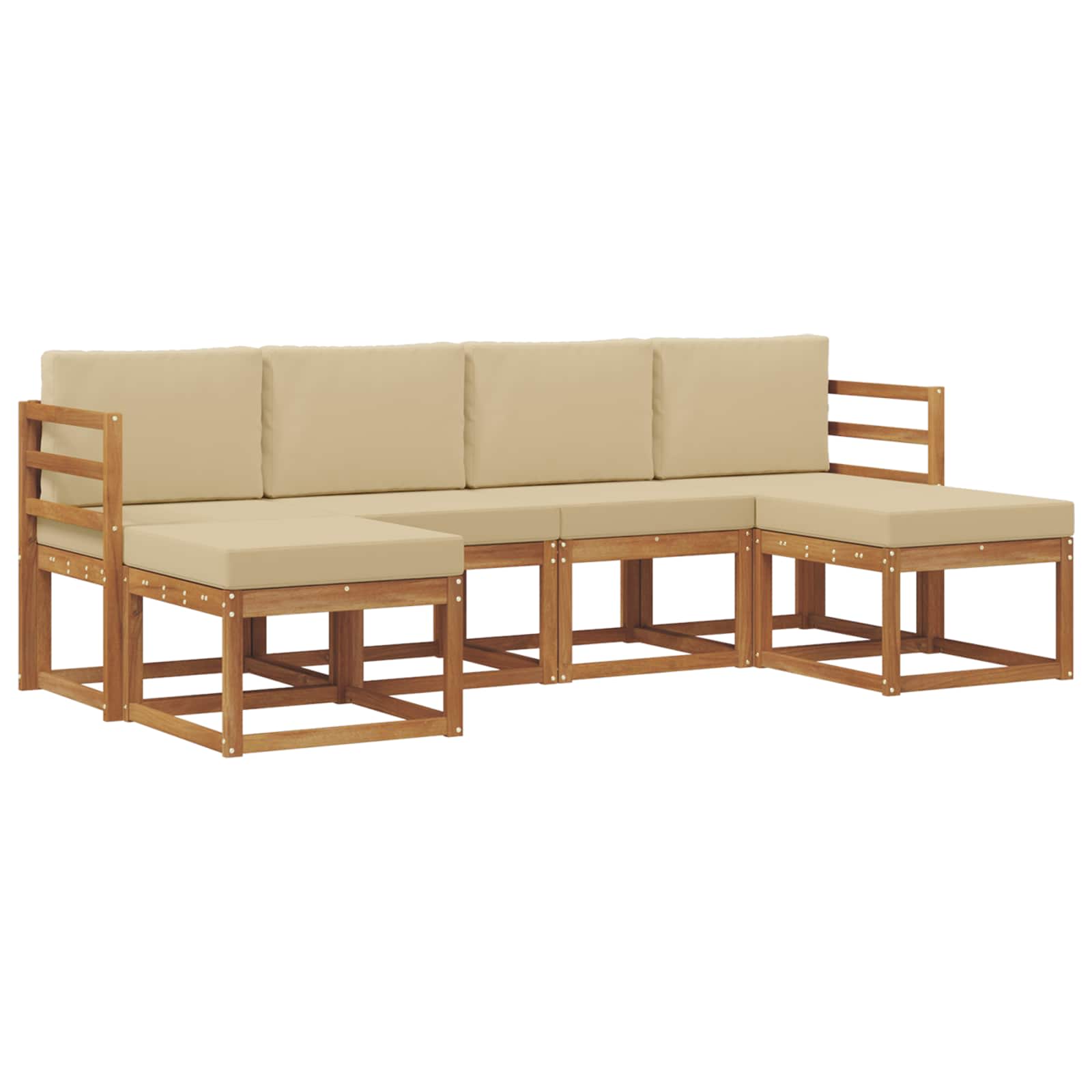 Ensemble de canapés d'extérieur 6 pcs Naturel et Beige - XIOS