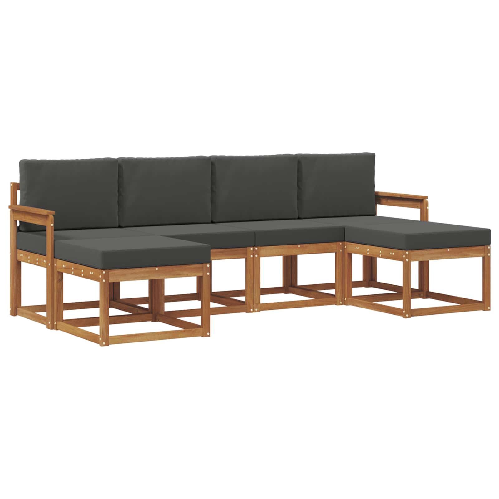 Ensemble de canapés d'extérieur 6 pcs Naturel et Anthracite - XIOS