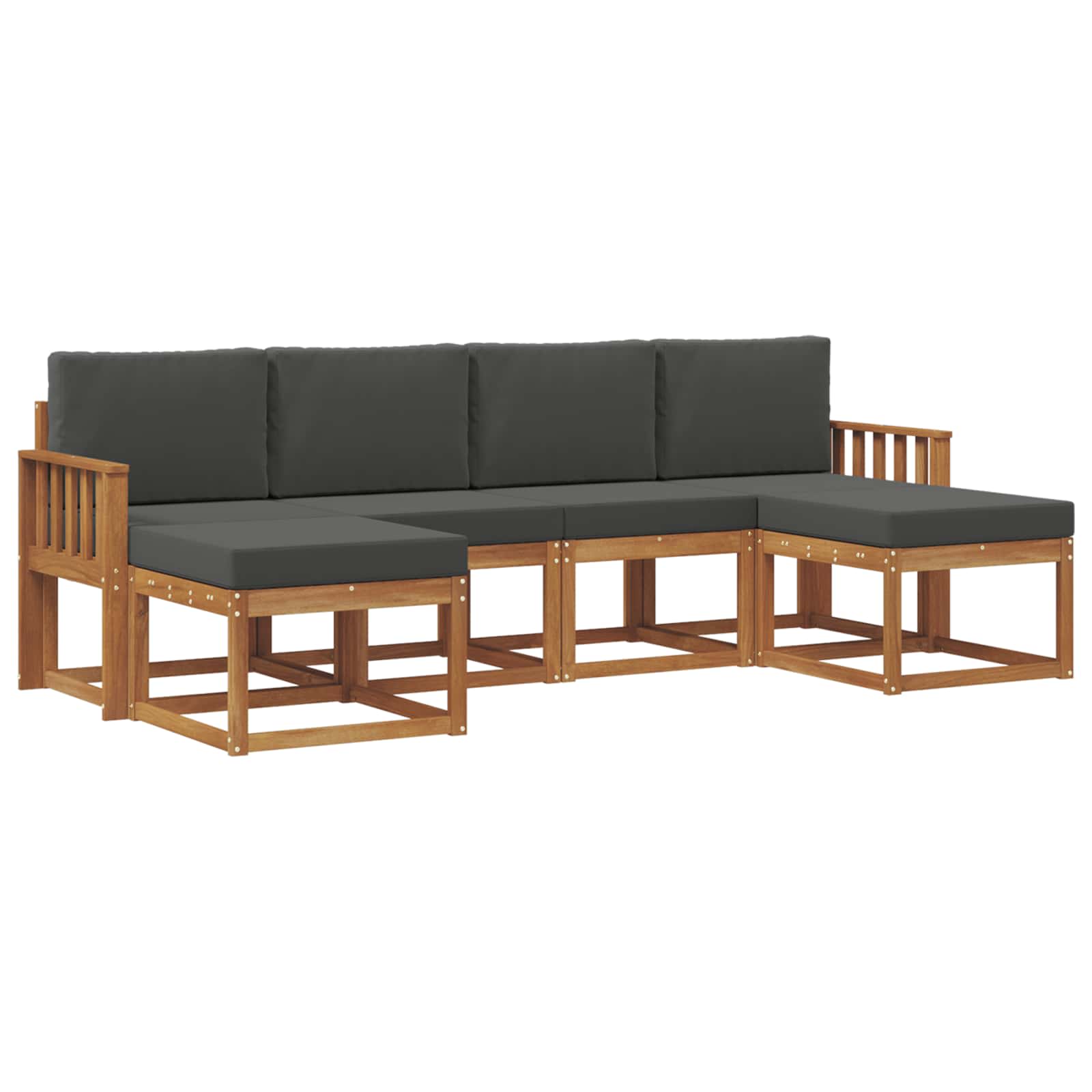 Ensemble de canapés d'extérieur 6 pc Naturel et Anthracite - XIOS