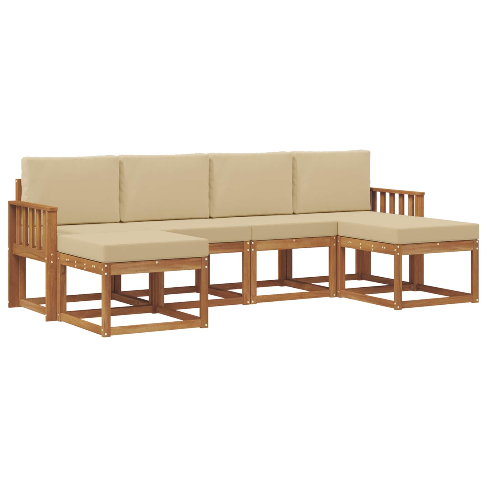 Ensemble de canapés d'extérieur 6 pcs Naturel et Beige - XIOS