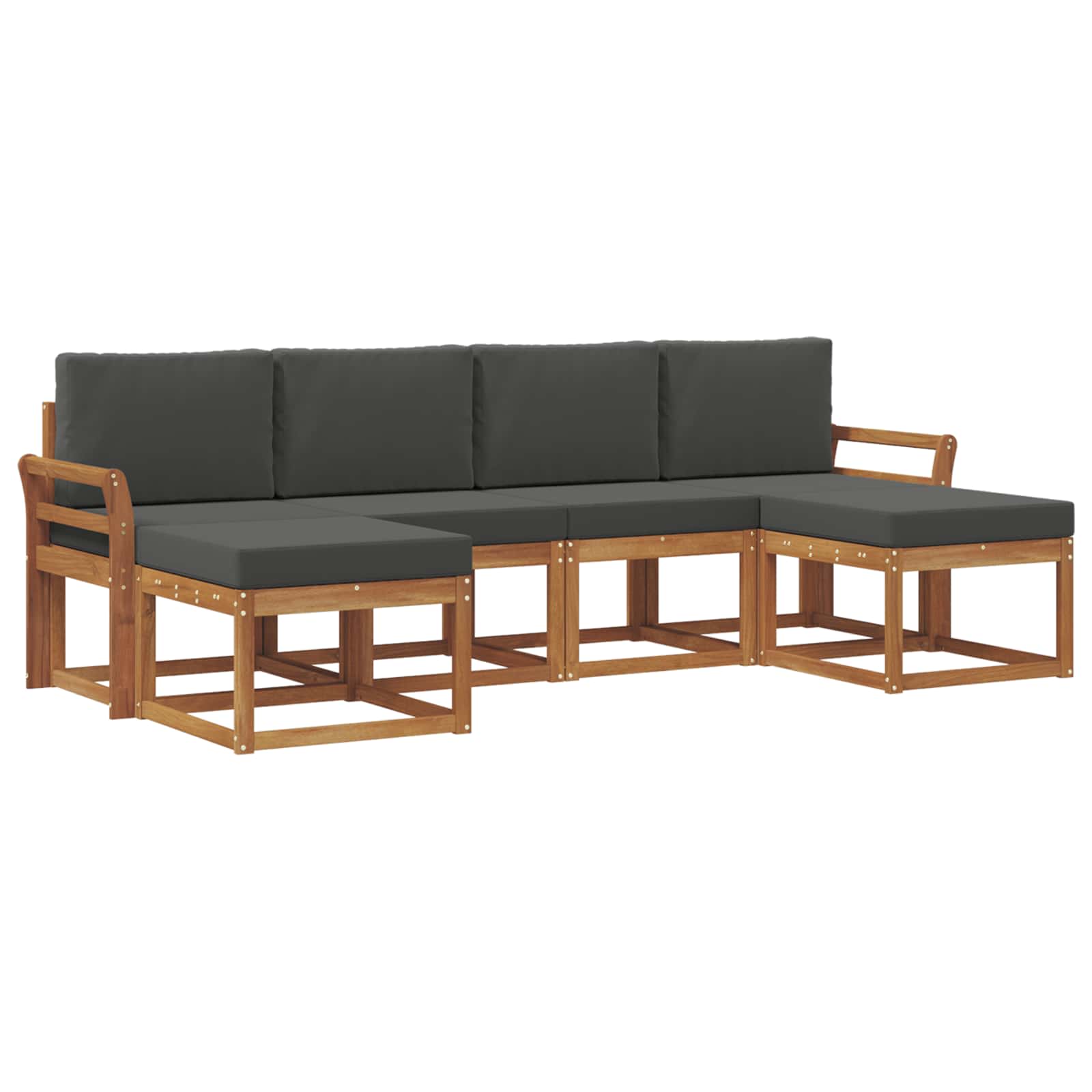Ensemble de canapés d'extérieur 6 pcs Naturel et Anthracite - XIOS