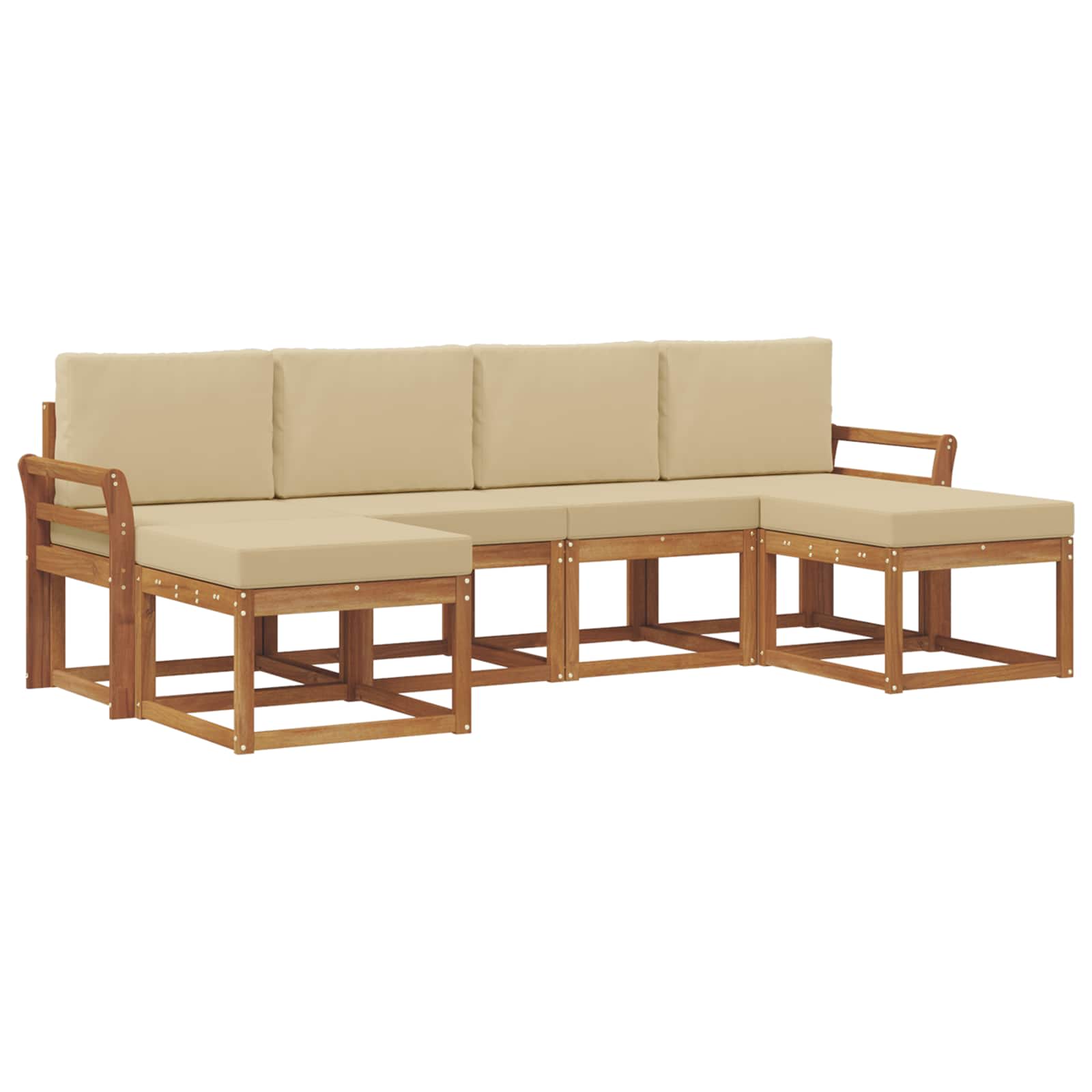 Ensemble de canapés d'extérieur 6 pcs Naturel et Beige - XIOS