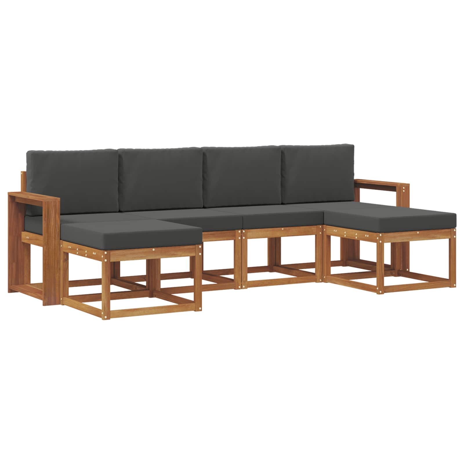 Ensemble de canapés d'extérieur 6 pcs Naturel et Anthracite - XIOS
