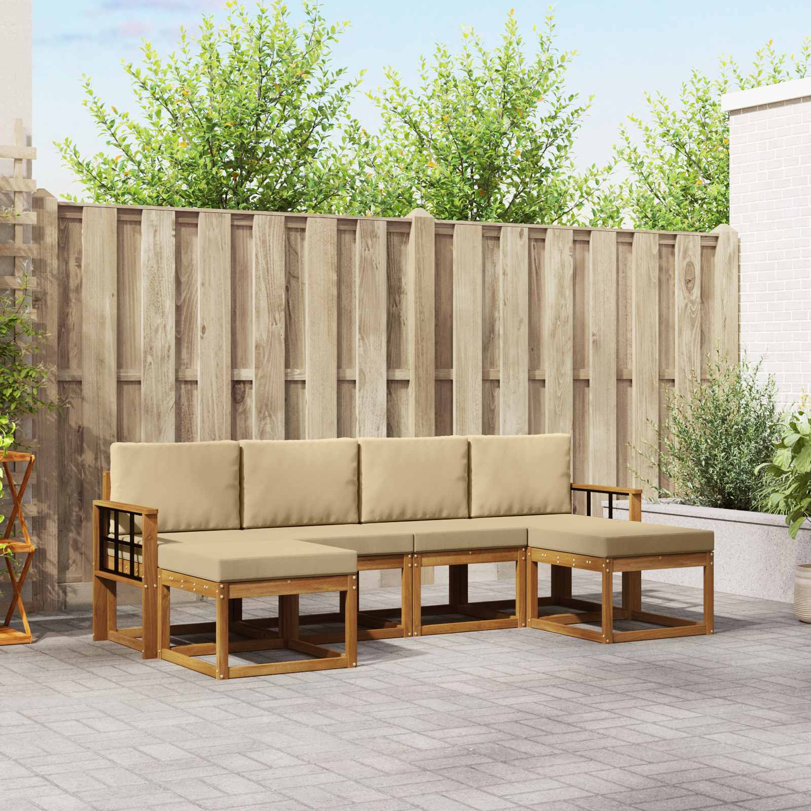 Ensemble de canapés d'extérieur 6 pcs Naturel et Beige - XIOS