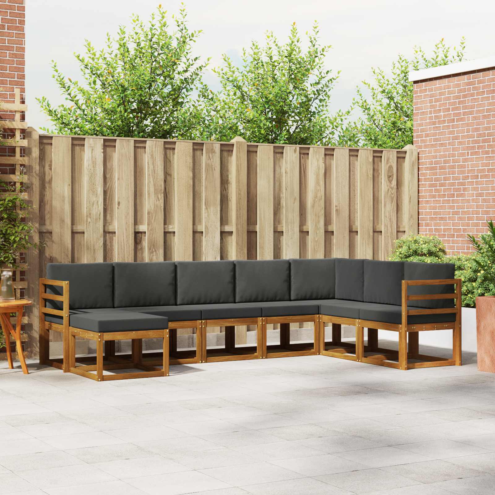 Ensemble de canapés d'extérieur 8 pcs Naturel et Anthracite - XIOS