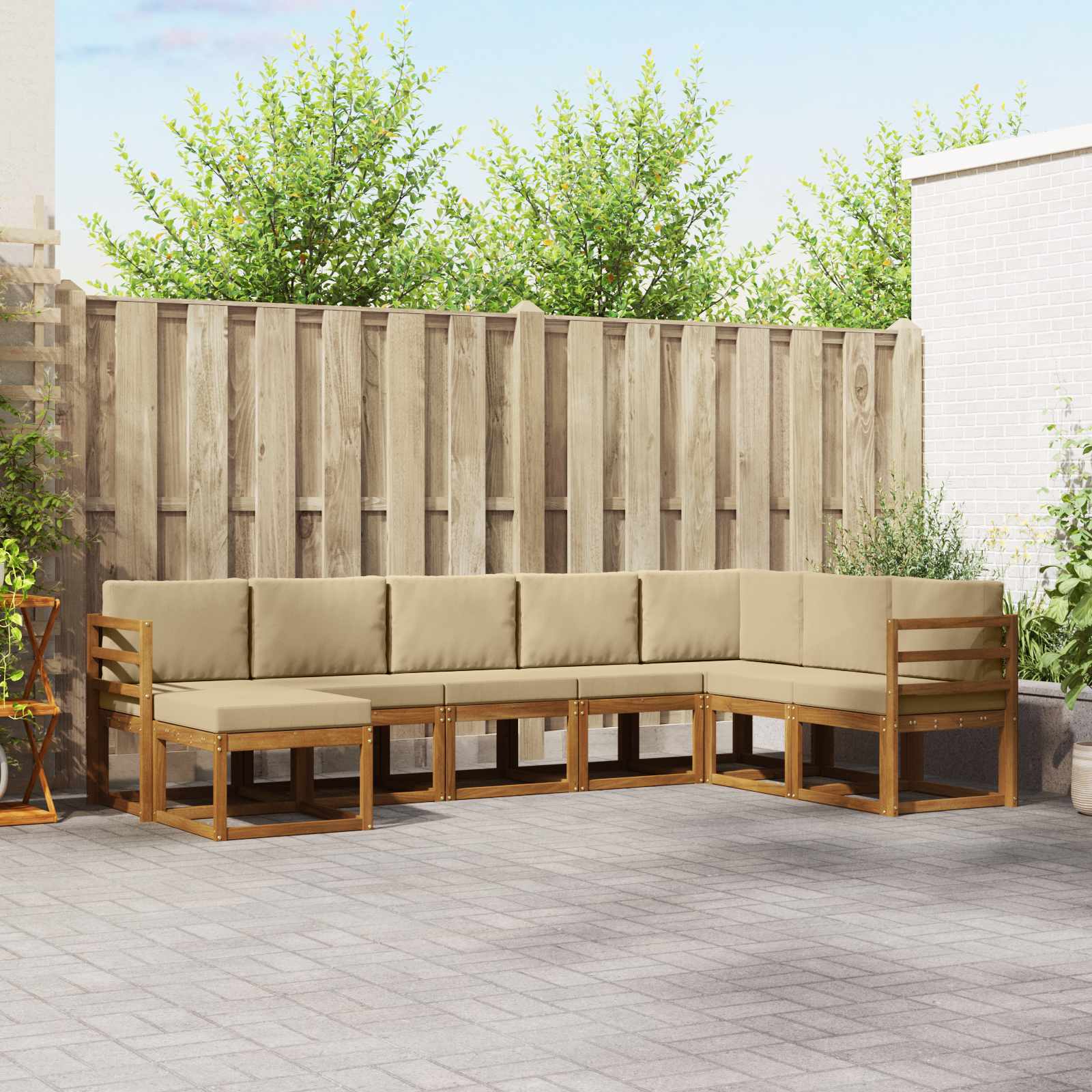 Ensemble de canapés d'extérieur 8 pcs Naturel et Beige - XIOS