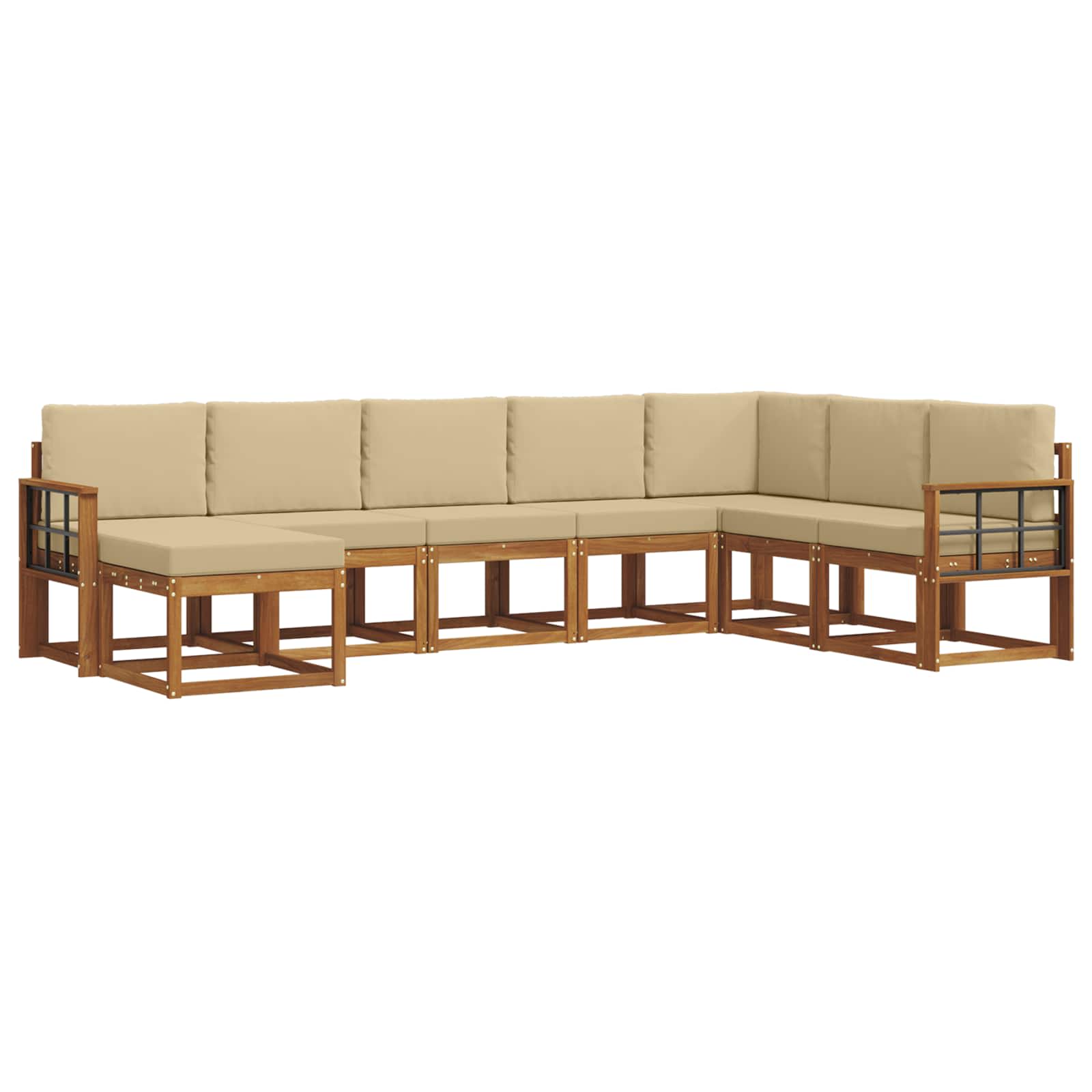 Ensemble de canapés d'extérieur 8 pcs Naturel et Beige - XIOS