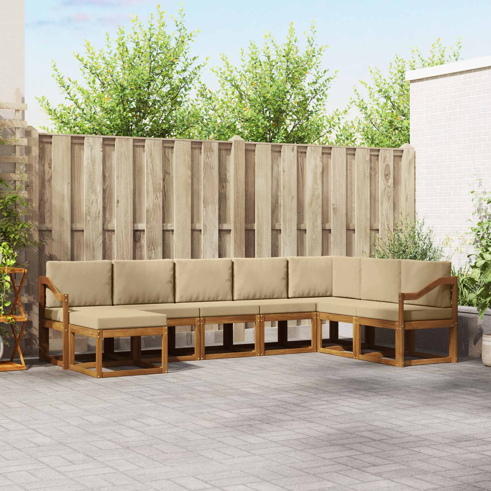 Ensemble de canapés d'extérieur 8 pcs Naturel et Beige - XIOS