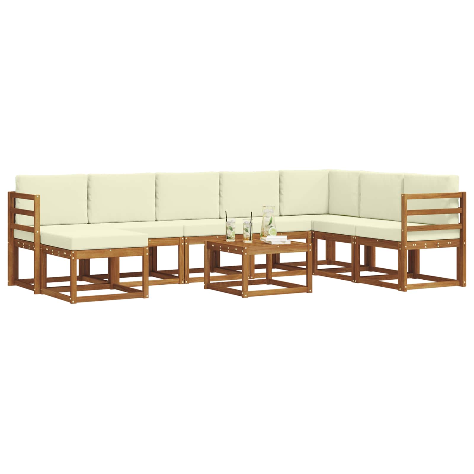 Ensemble de canapés d'extérieur 9 pcs Naturel et Crème - XIOS