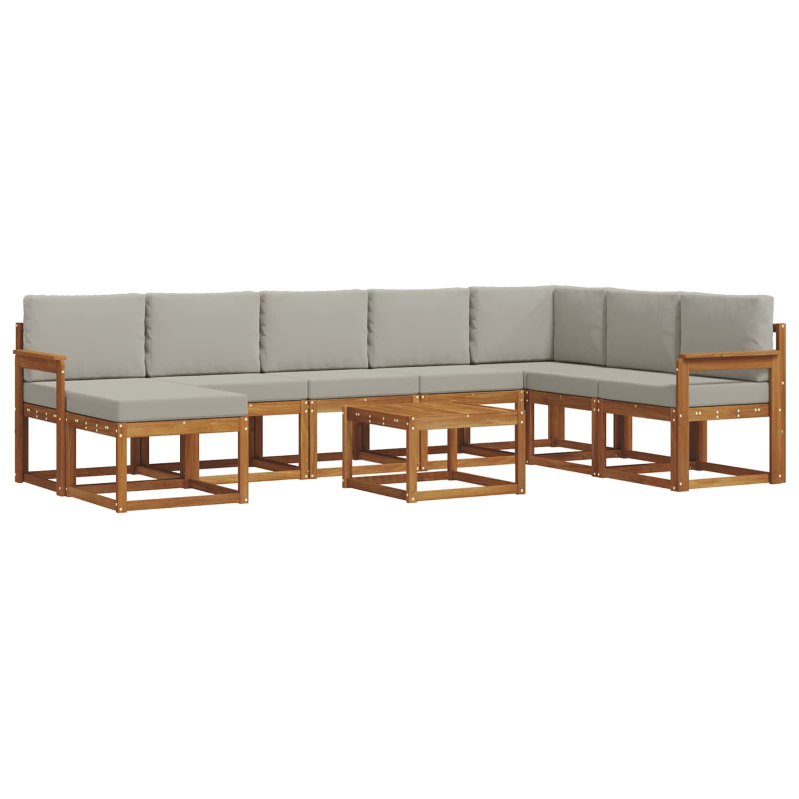 Ensemble de canapés d'extérieur 9 pcs Gris Naturel et Clair - XIOS