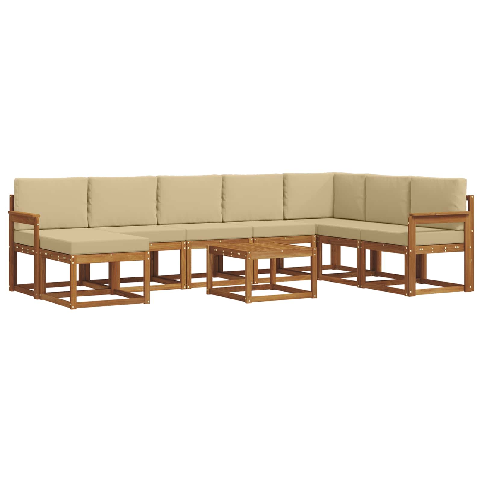 Ensemble de canapés d'extérieur 9 pcs Naturel et Beige - XIOS