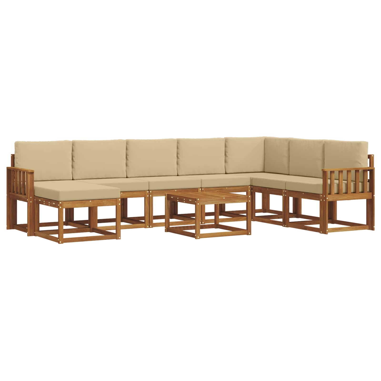 Ensemble de canapés d'extérieur 9 pcs Naturel et Beige - XIOS