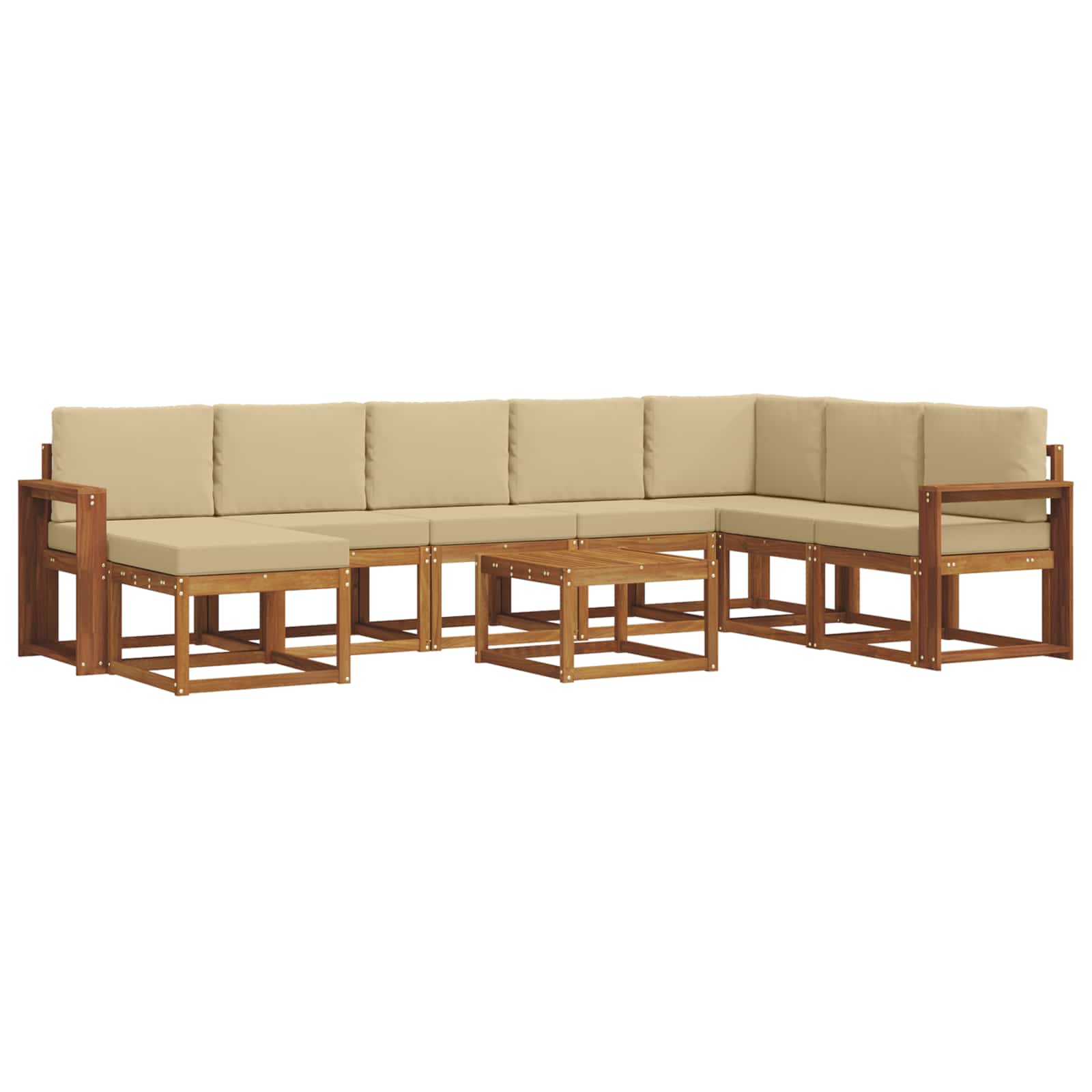 Ensemble de canapés d'extérieur 9 pcs Naturel et Beige - XIOS