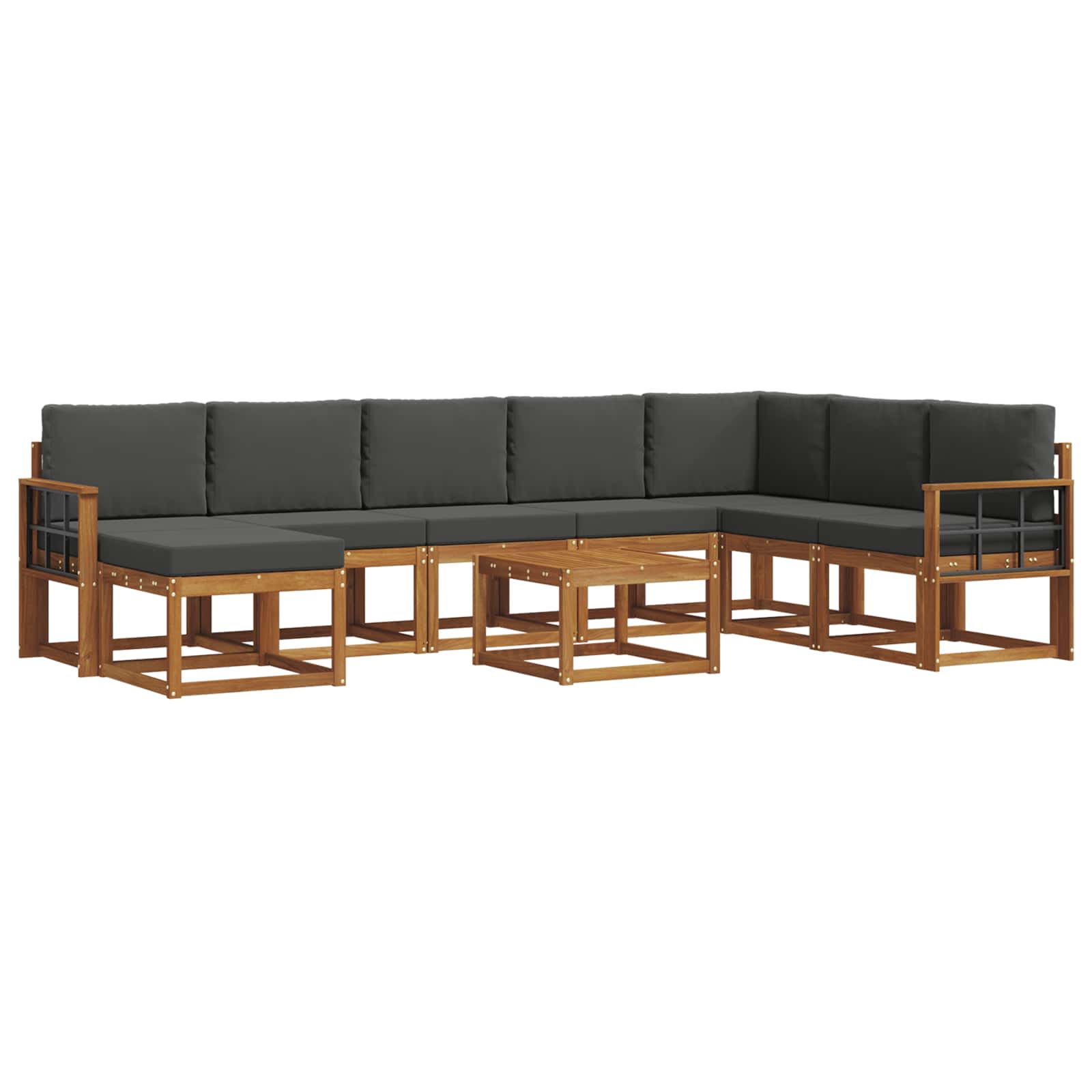 Ensemble de canapés d'extérieur 9 pcs Naturel et Anthracite - XIOS