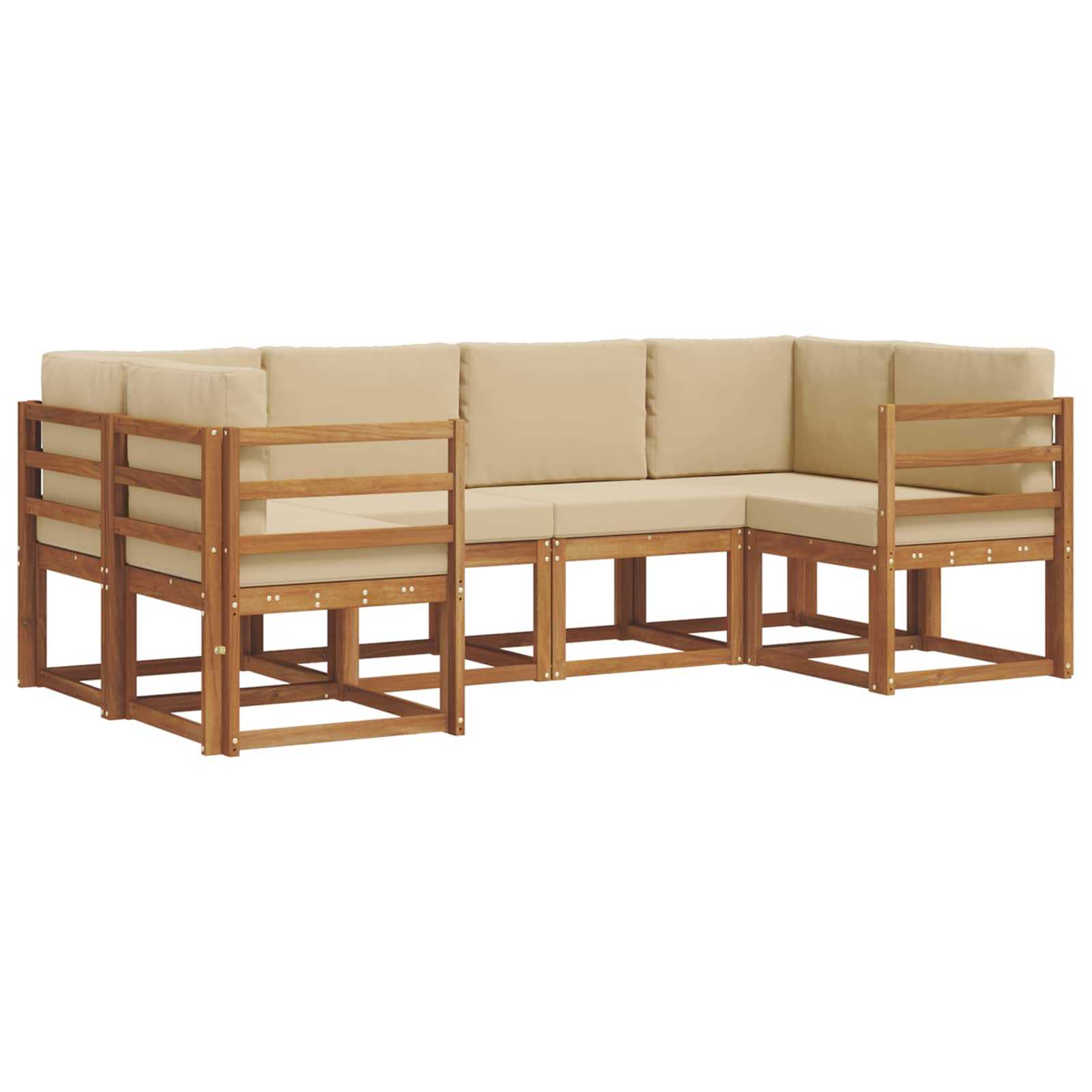 Ensemble de canapés d'extérieur 6 pcs Naturel et Beige - XIOS