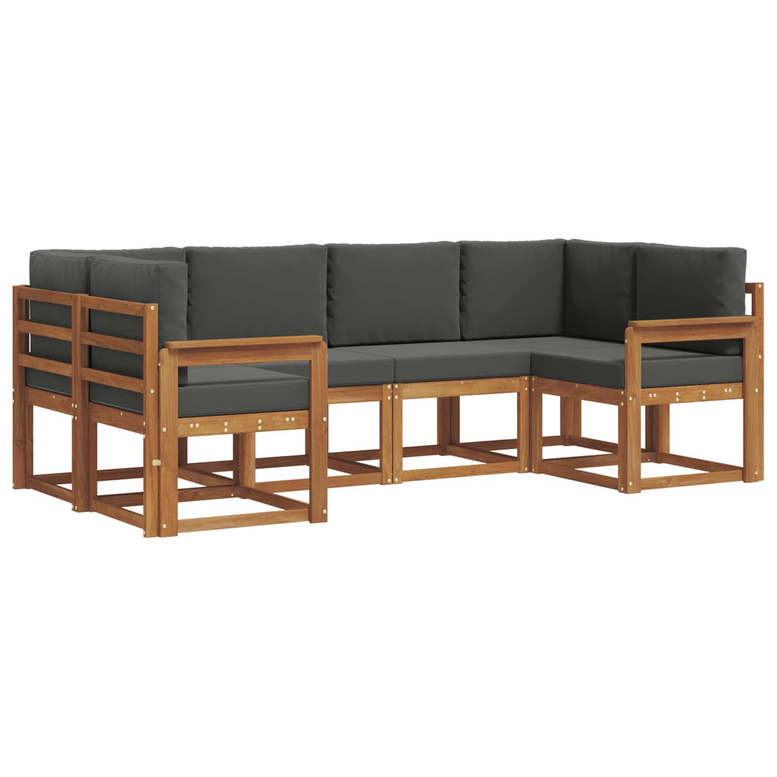 Ensemble de canapés d'extérieur 6 pc Naturel et Anthracite - XIOS