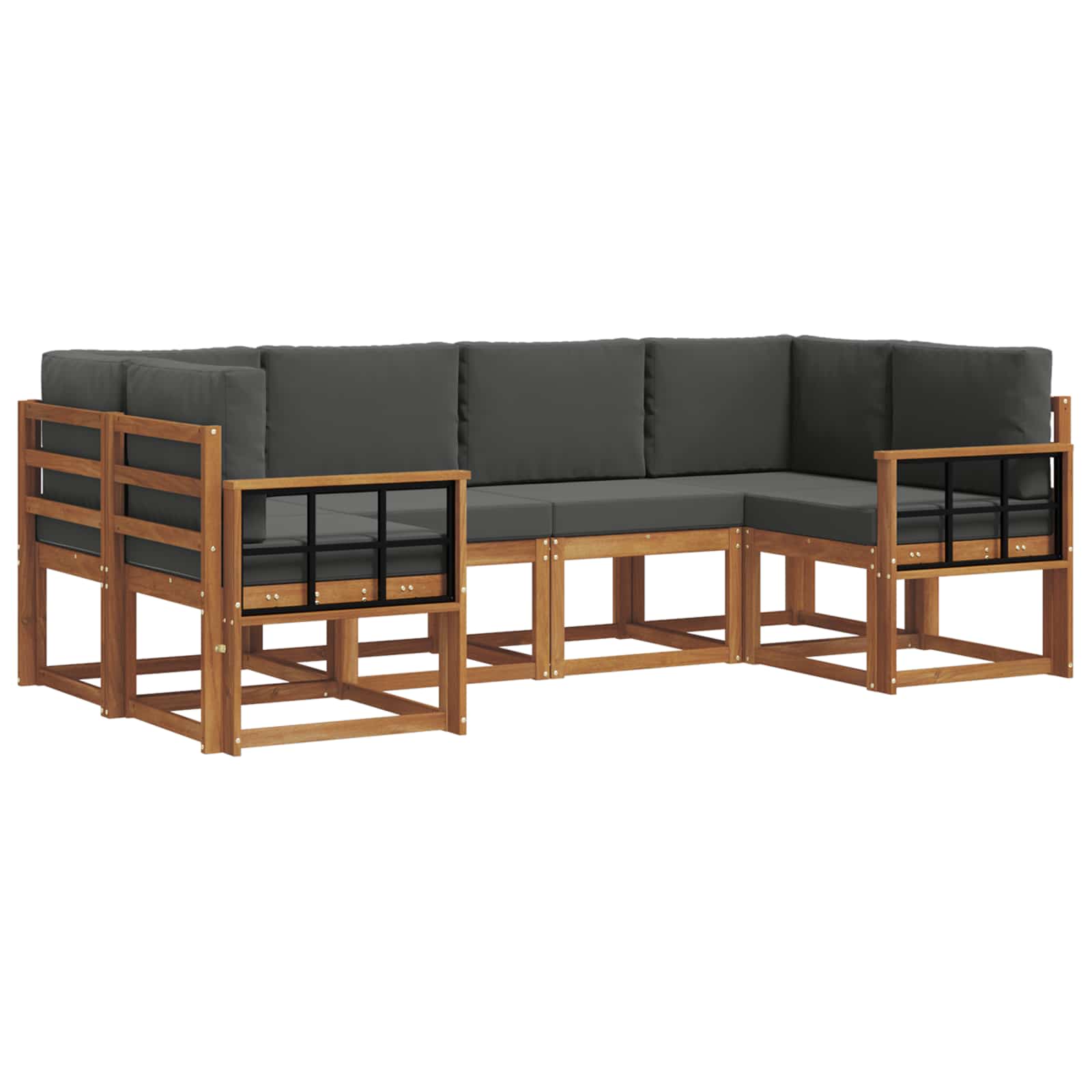 Ensemble de canapés d'extérieur 6 pcs Naturel et Anthracite - XIOS