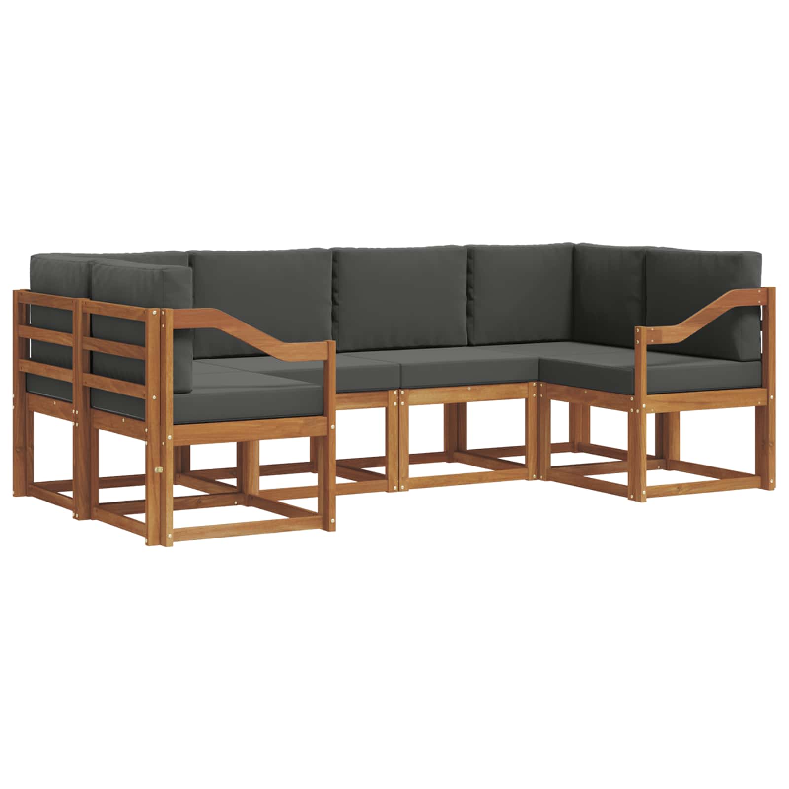 Ensemble de canapés d'extérieur 6 pcs Naturel et Anthracite - XIOS