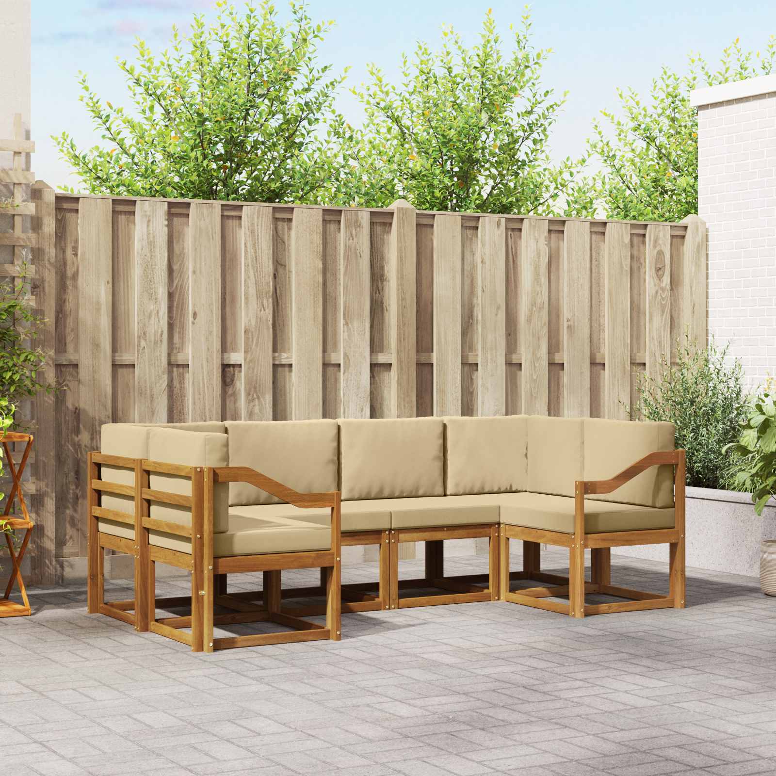 Ensemble de canapés d'extérieur 6 pcs Naturel et Beige - XIOS