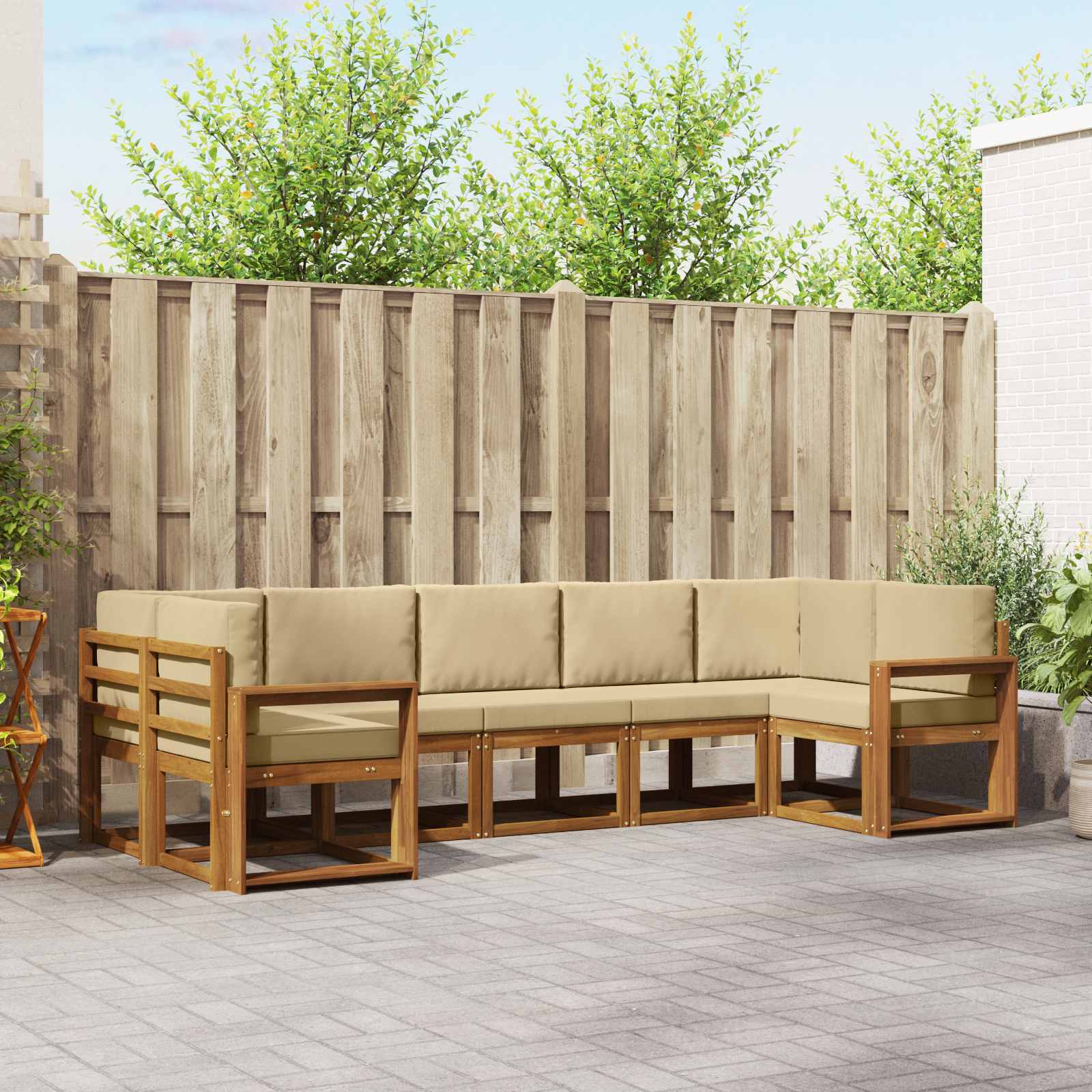 Ensemble de canapés d'extérieur 7 pcs Naturel et Beige - XIOS
