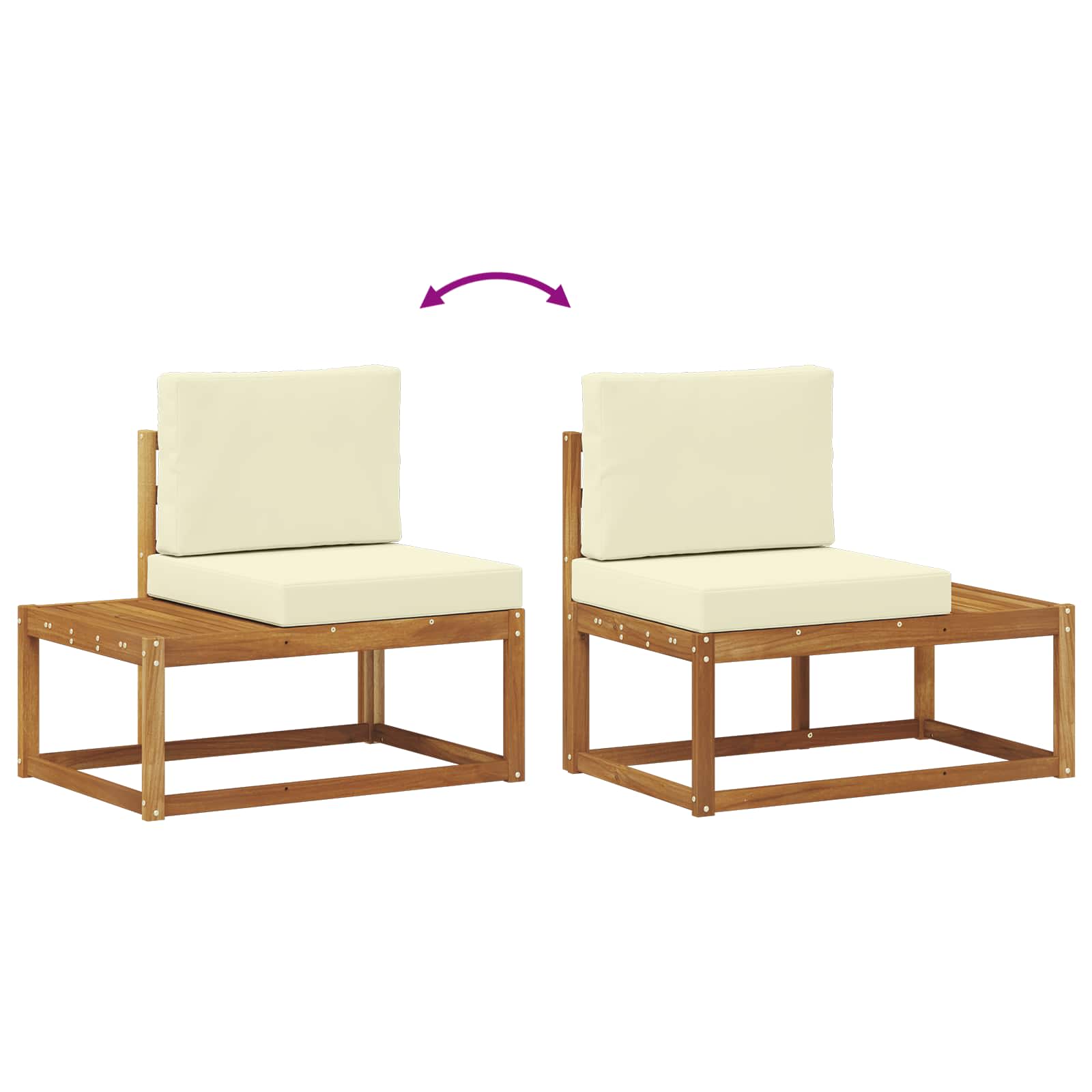 Ensemble de canapés d'extérieur avec coussin 2 pcs Naturel - XIOS