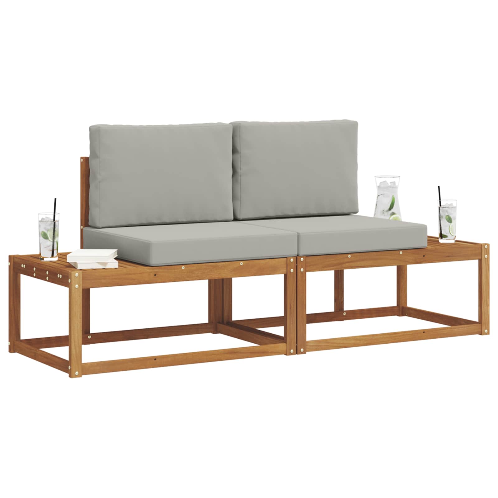 Ensemble de canapés d'extérieur avec coussin 2 pcs Naturel - XIOS
